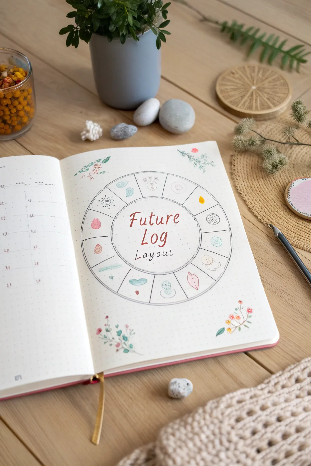 Embrace a new perspective with a circular future log in your bullet journal.