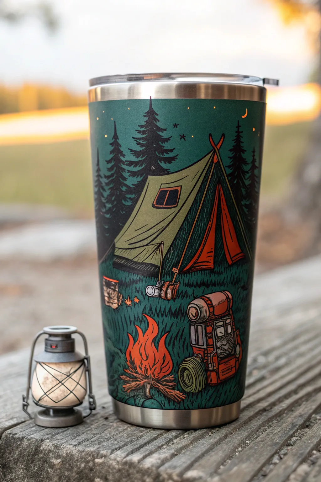 Capture the essence of adventure with this artisan camping tumbler, where every sip takes you back to the great outdoors.