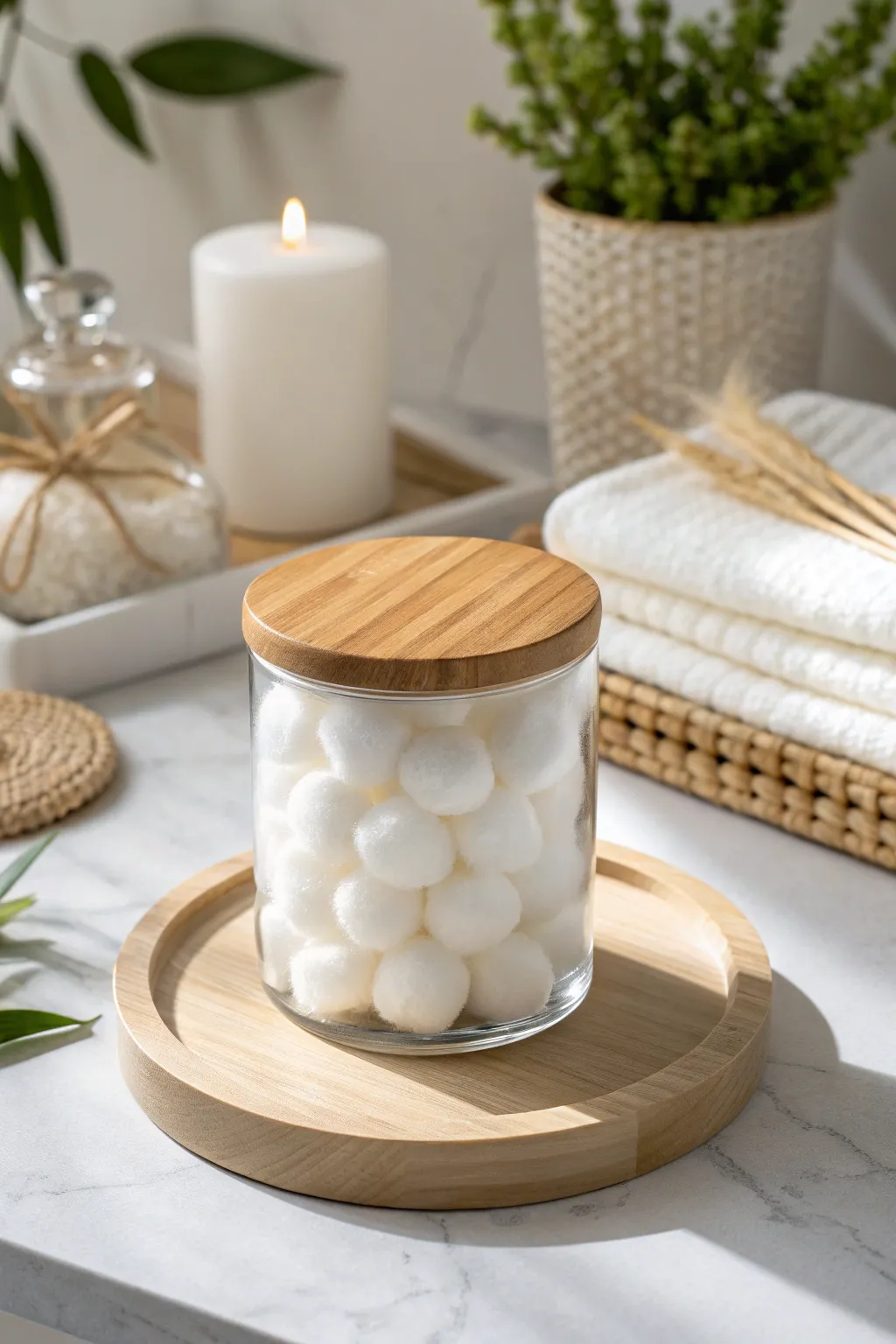 Elevate your bathroom's style with minimalist elegance and natural beauty.