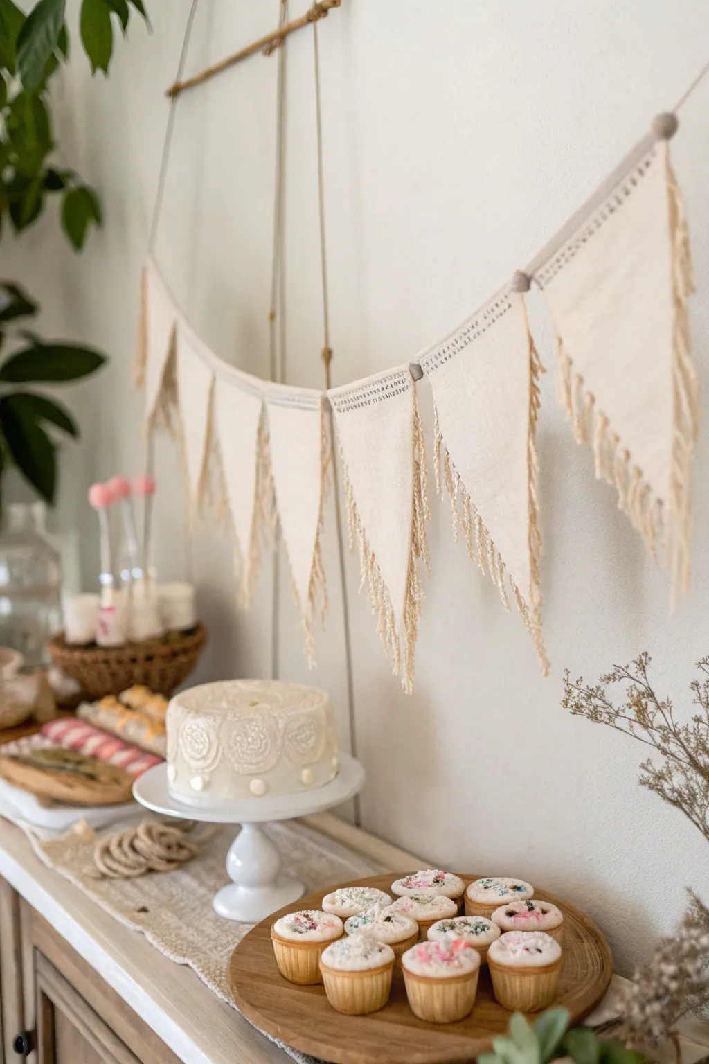 Elevate your Halloween decor with a handmade fabric banner, blending minimalist elegance with Boho charm.