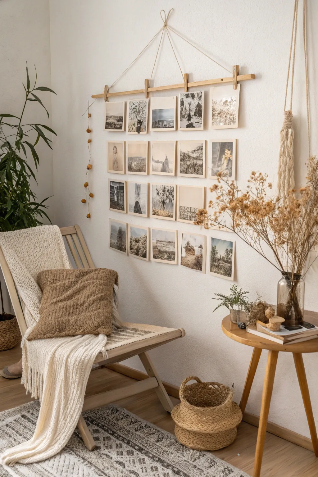 Embrace nostalgia with a vintage-inspired canvas collage that adds timeless charm to your serene space.