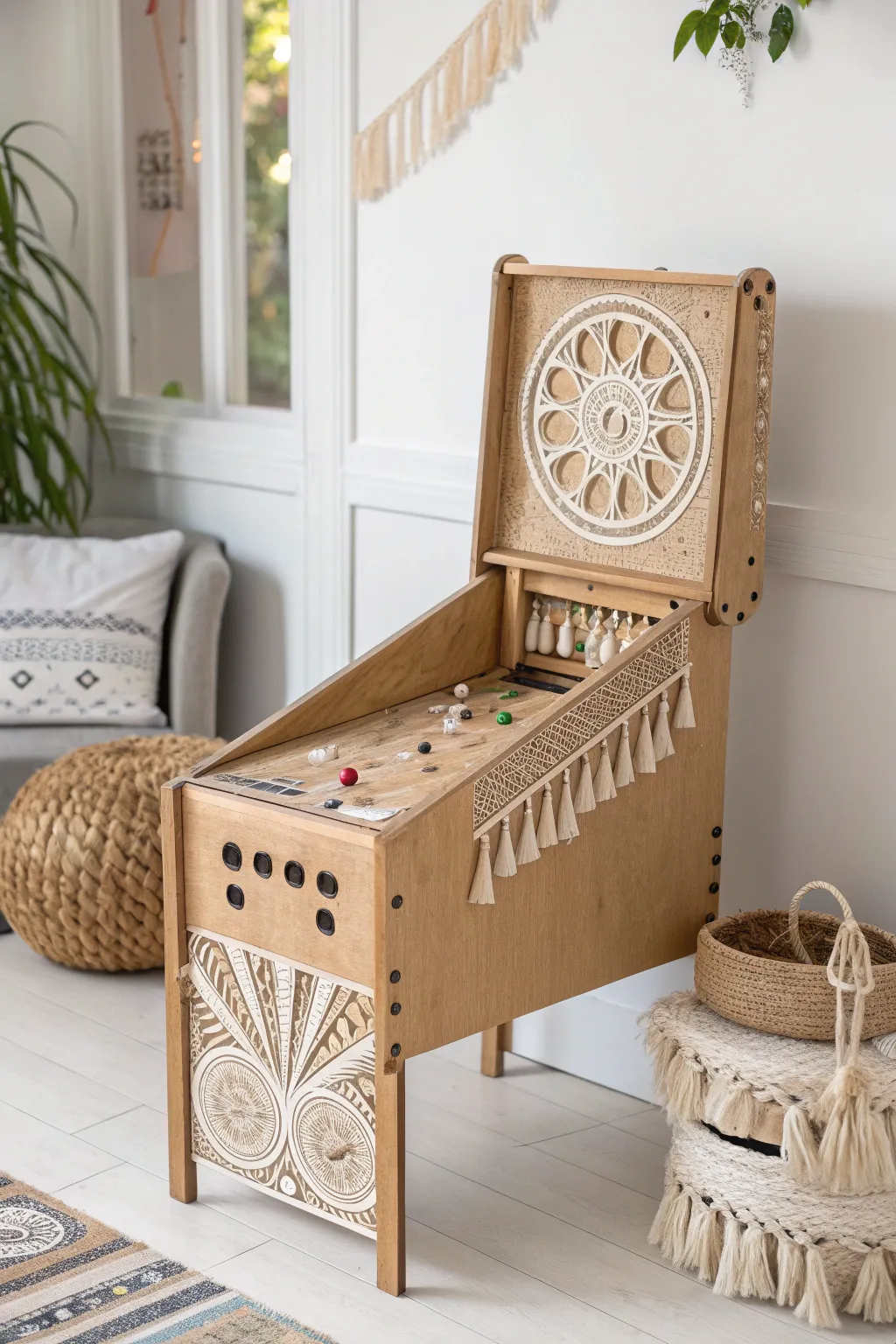 Crafted Fun: Elevate Game Night with This Stylish Cardboard Pinball Machine!