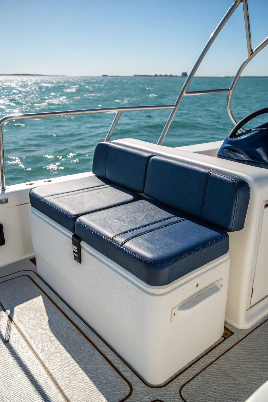 Elevate your boating experience with a double-duty cooler seat – where comfort meets craftsmanship.