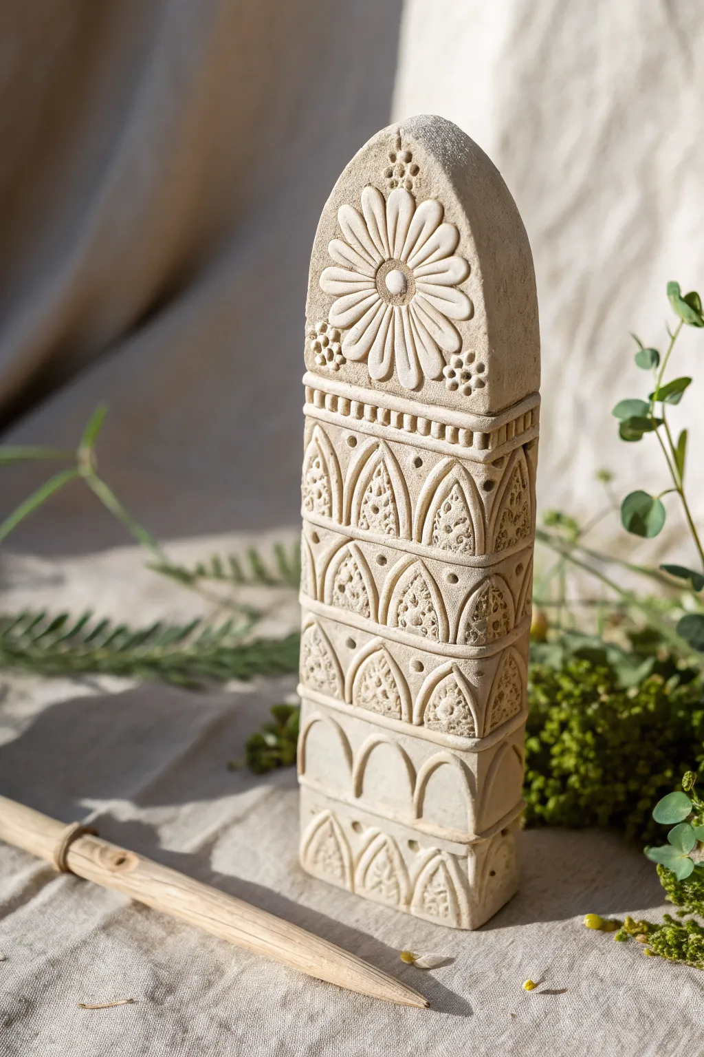 Elevate your garden with the timeless elegance of textured ceramic markers, where simplicity meets artistry.