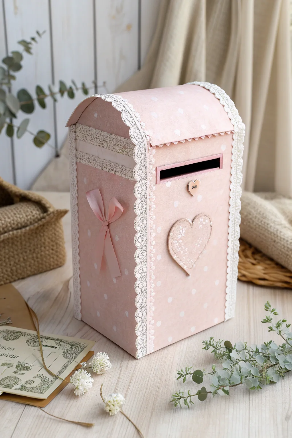 Crafted with love: A minimalist Valentine's mailbox to brighten your special day.