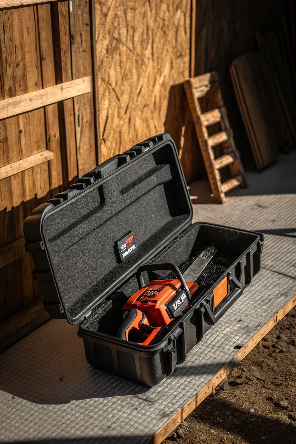 Secure your chainsaw with style and rugged craftsmanship.