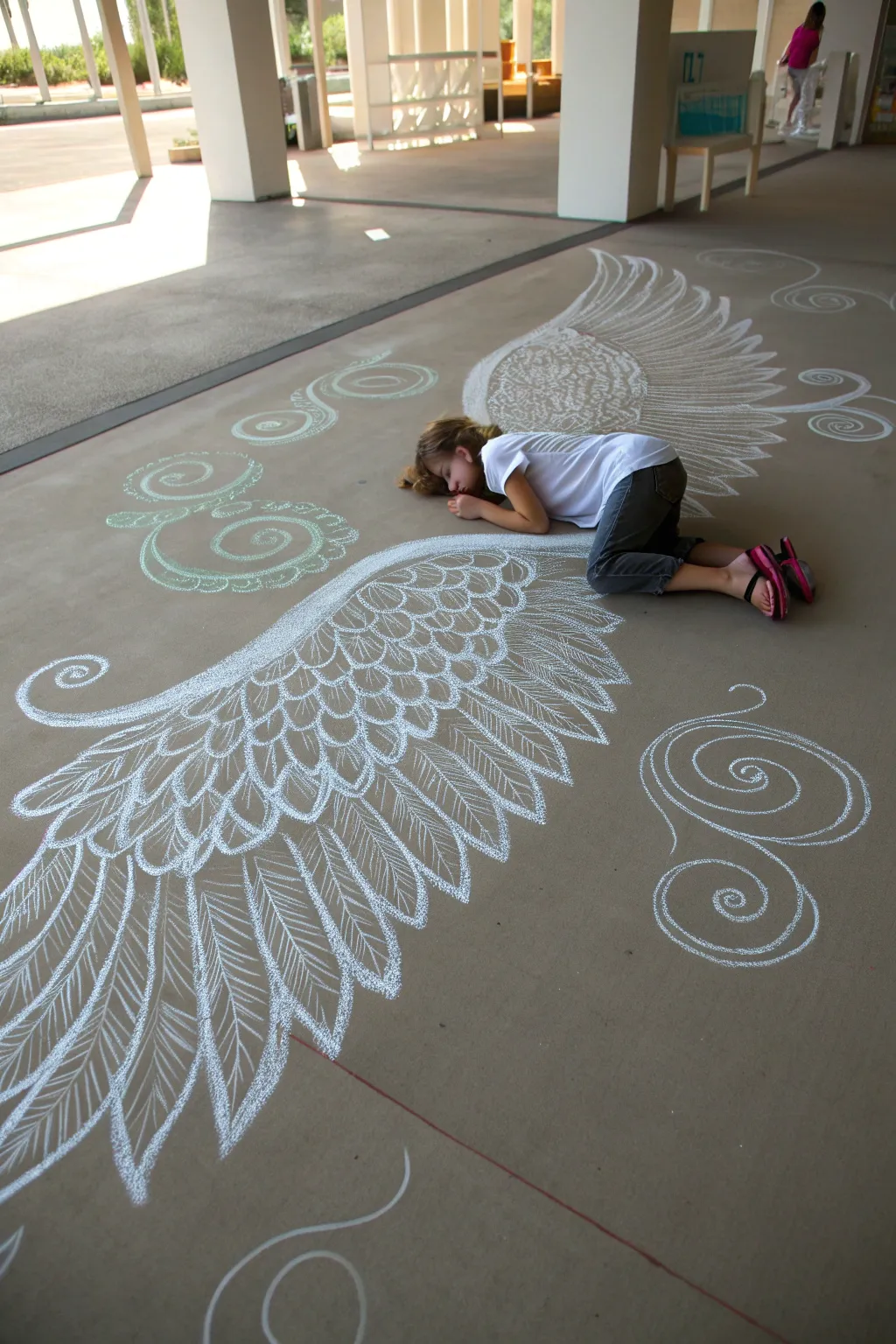 Unleash your imagination and become the art with whimsical chalk wings!