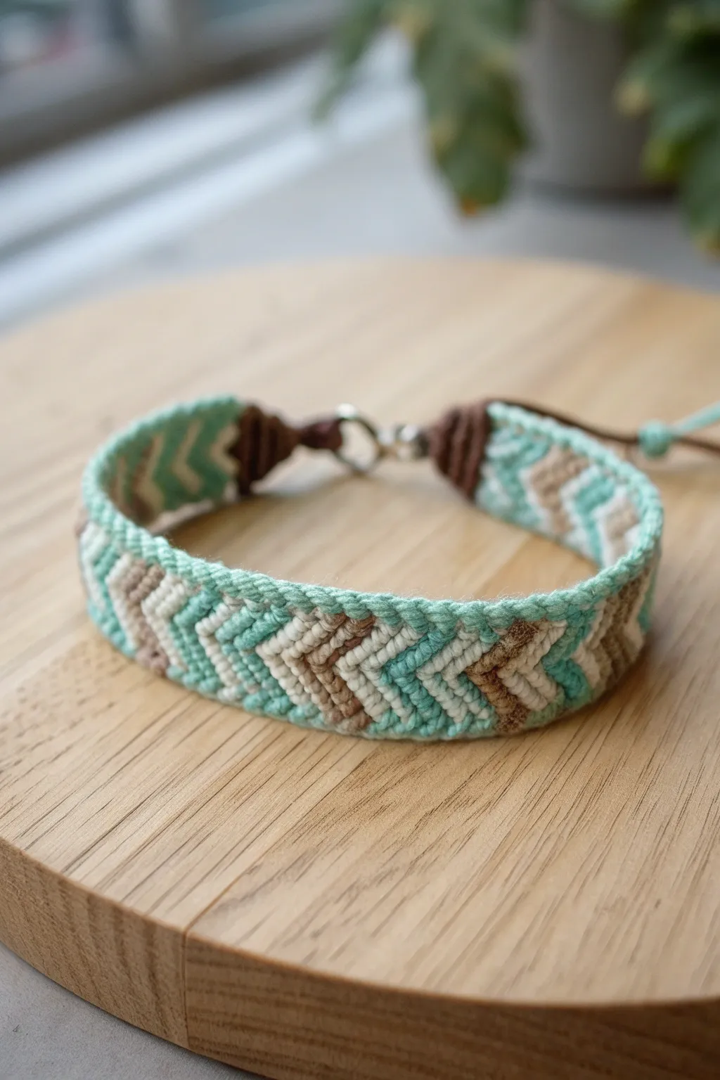 Craft sustainably with this eco-friendly chevron bracelet, where style meets planet-friendly materials.