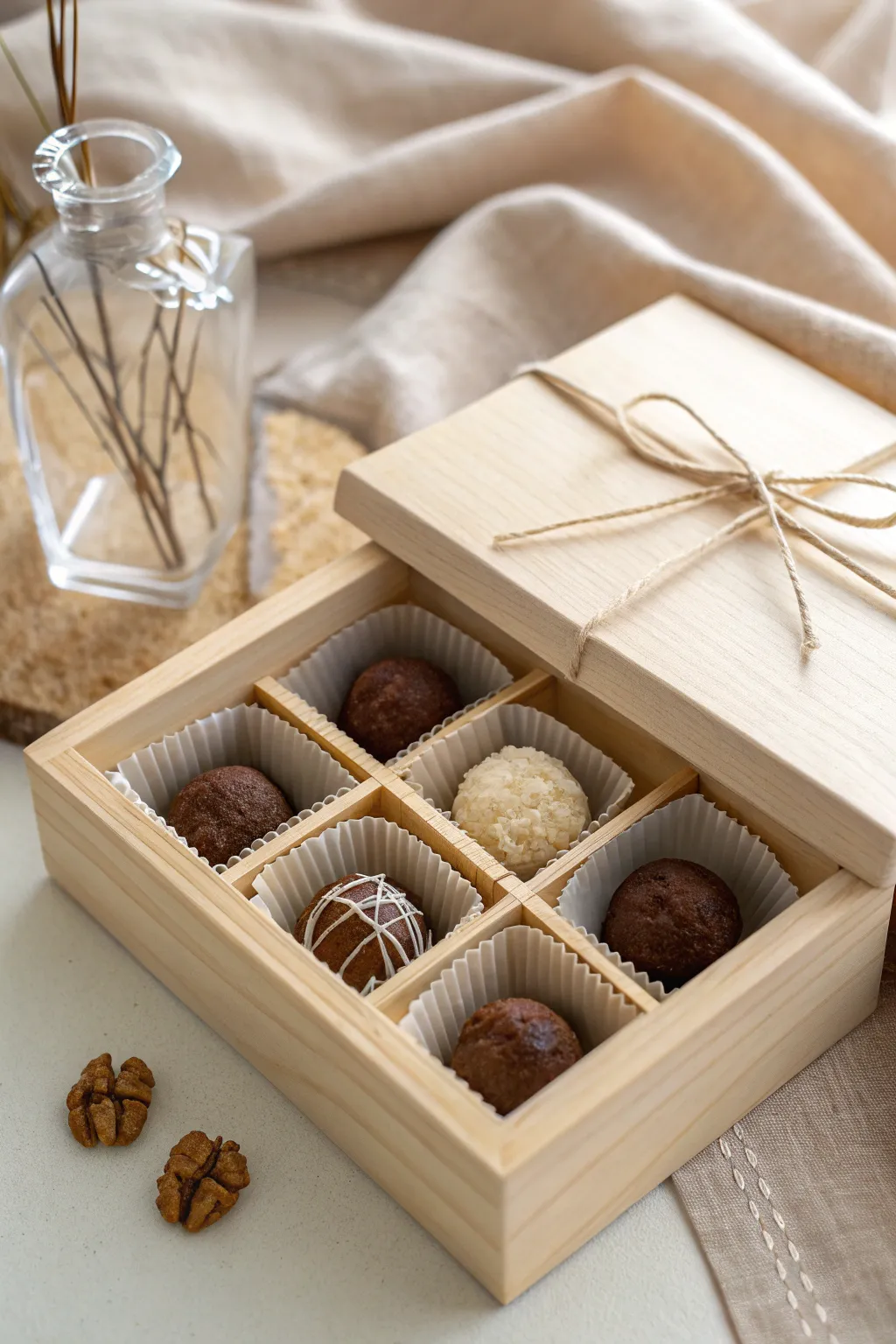 Indulge in the simplicity of luxury with these handcrafted chocolate truffle boxes.
