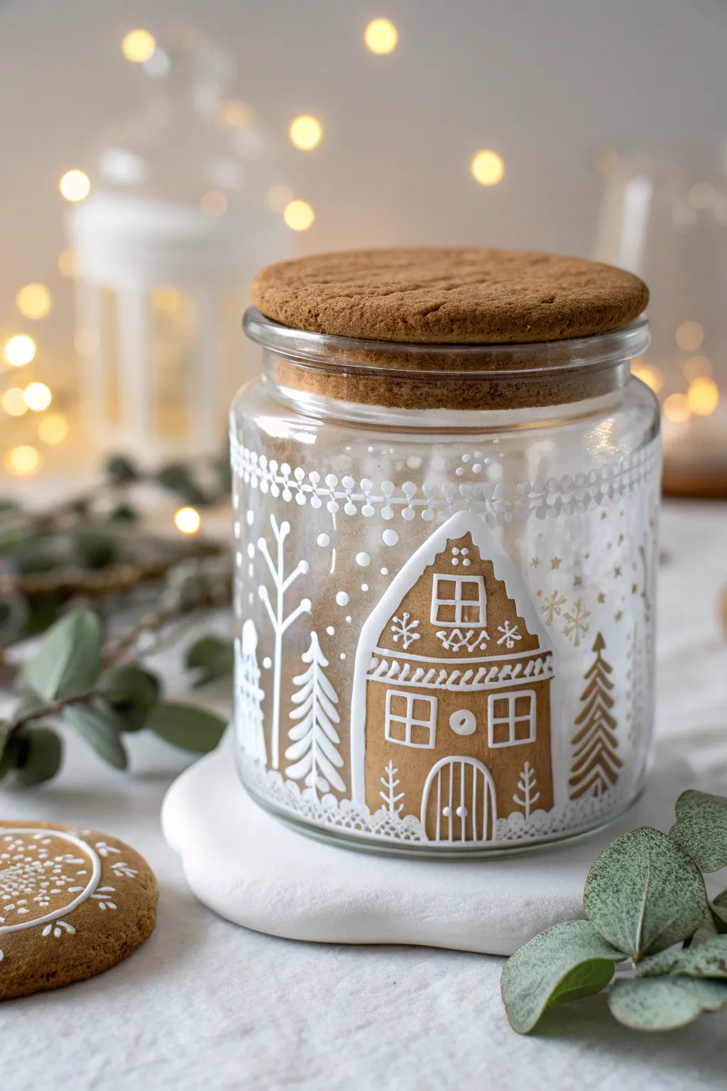 Add a touch of whimsy to your holiday table with this charming Gingerbread House Jar.