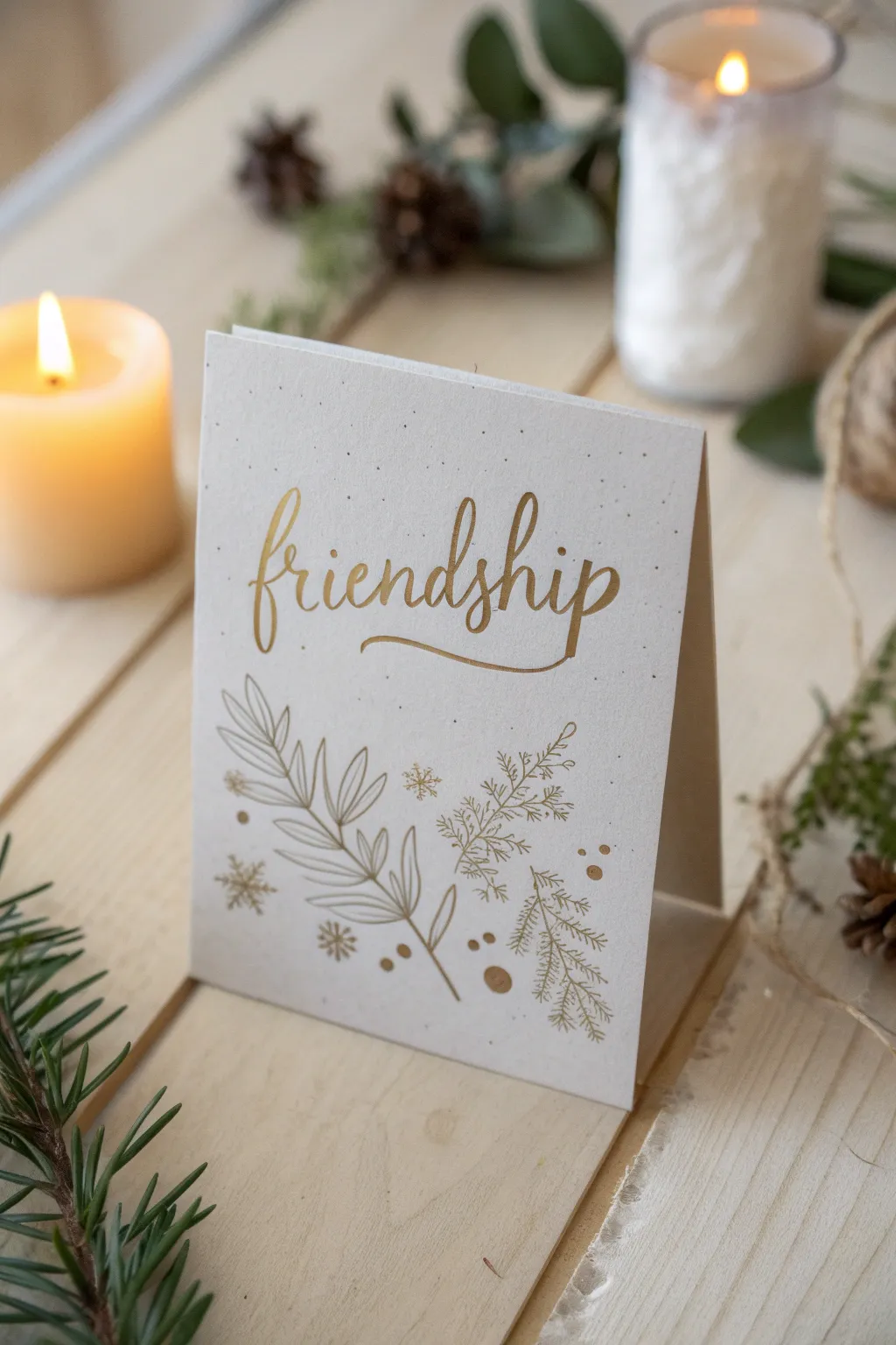 Capture the essence of friendship with a beautifully crafted Christmas card that warms the heart.