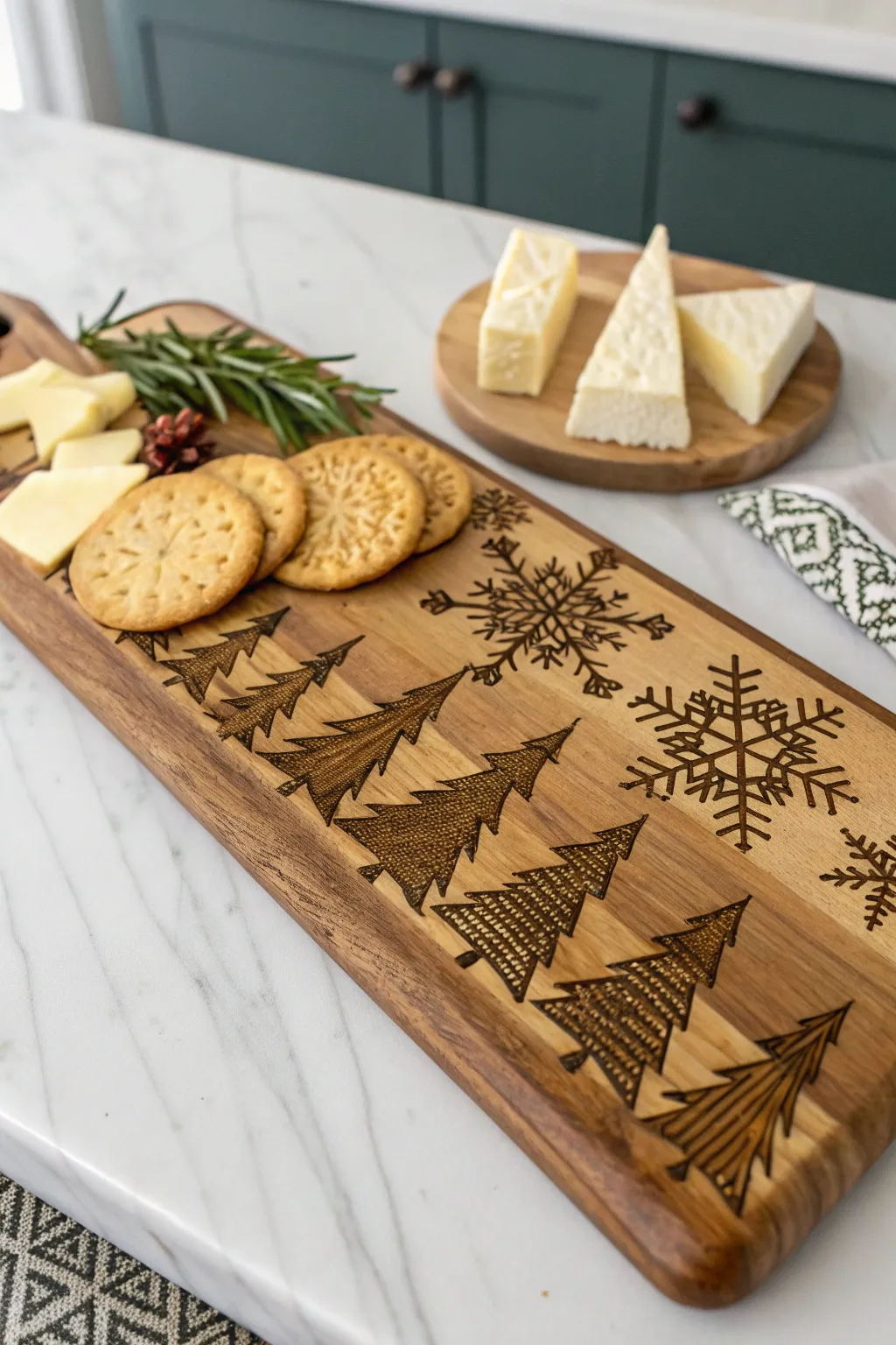 Elevate your holiday gatherings with a stunning decorative charcuterie board that blends artistry and function. 🎄🧀✨ #ScandiBoho #Craftsmanship #HolidayEntertaining