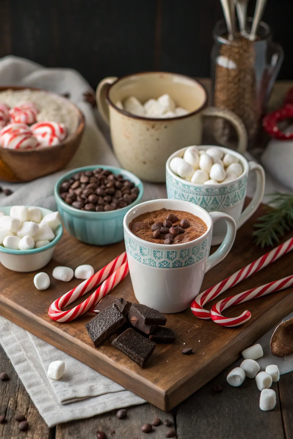 Indulge in a warm treat with a customizable hot chocolate bar.