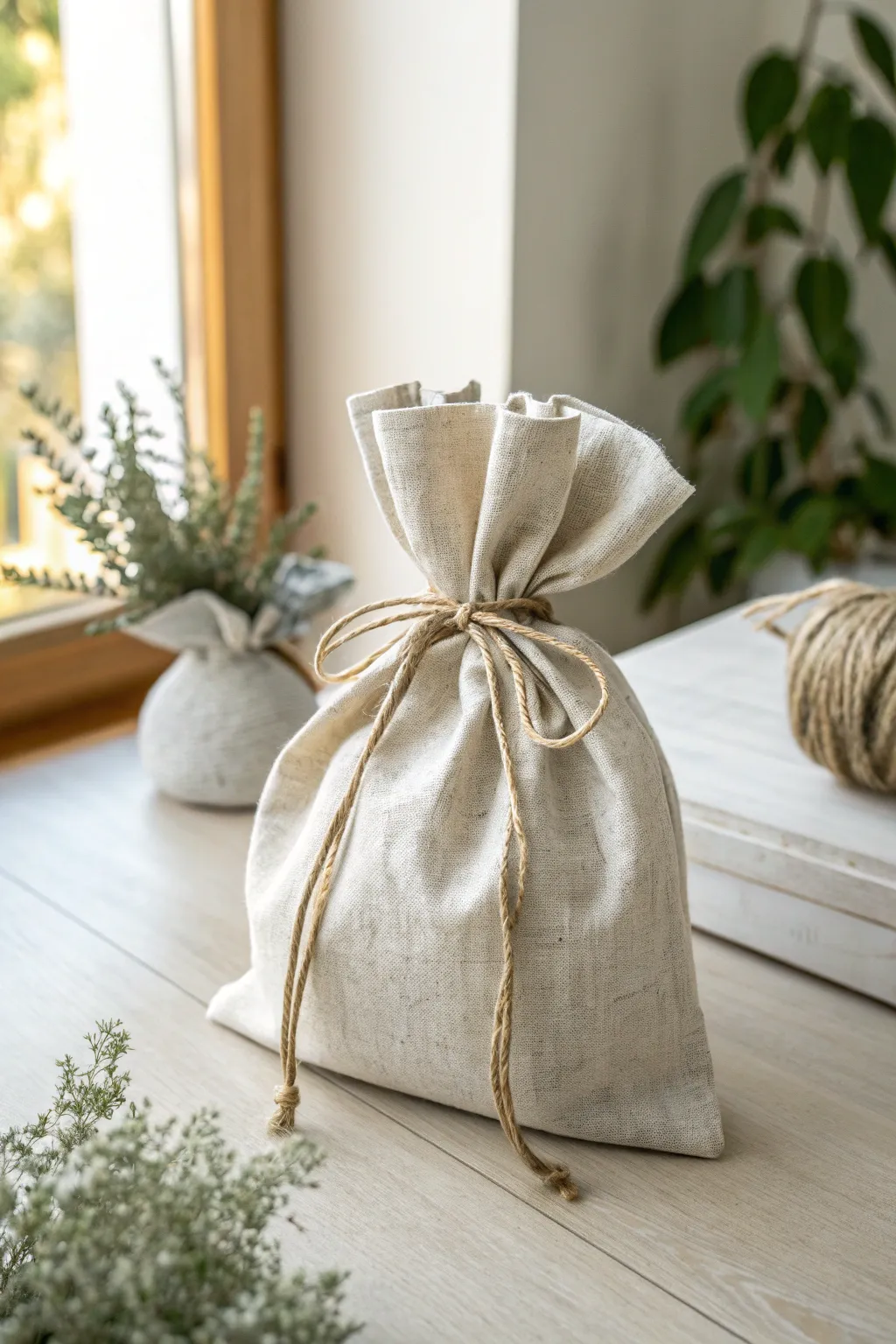 Wrap your holiday gifts in eco-friendly elegance with reusable linen bags. A gift for your loved ones and the planet!