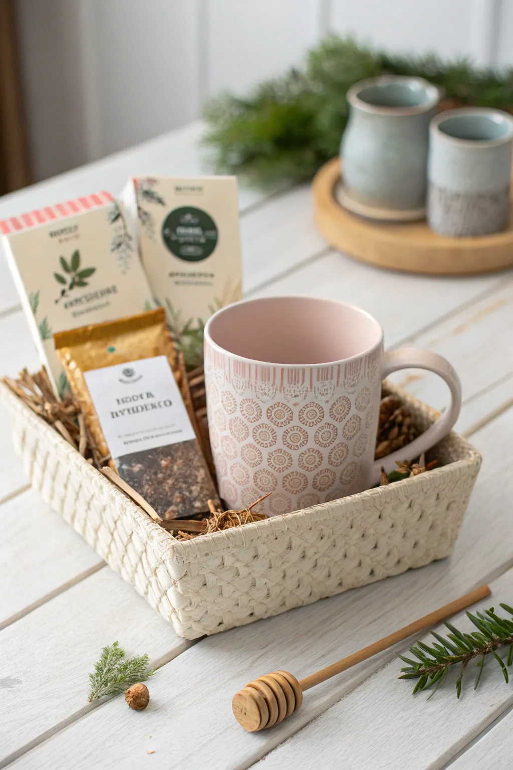 Indulge in a Tea Lover's Paradise with our elegantly curated gift basket, perfect for warming hearts this holiday season.