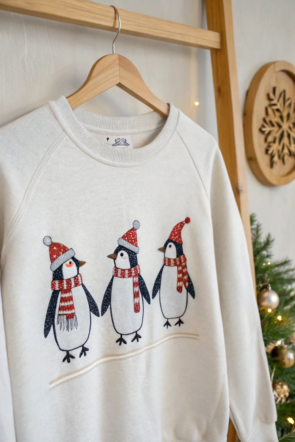 Embrace the charm of winter with this delightful Penguin Parade sweatshirt, where simplicity meets festive spirit.