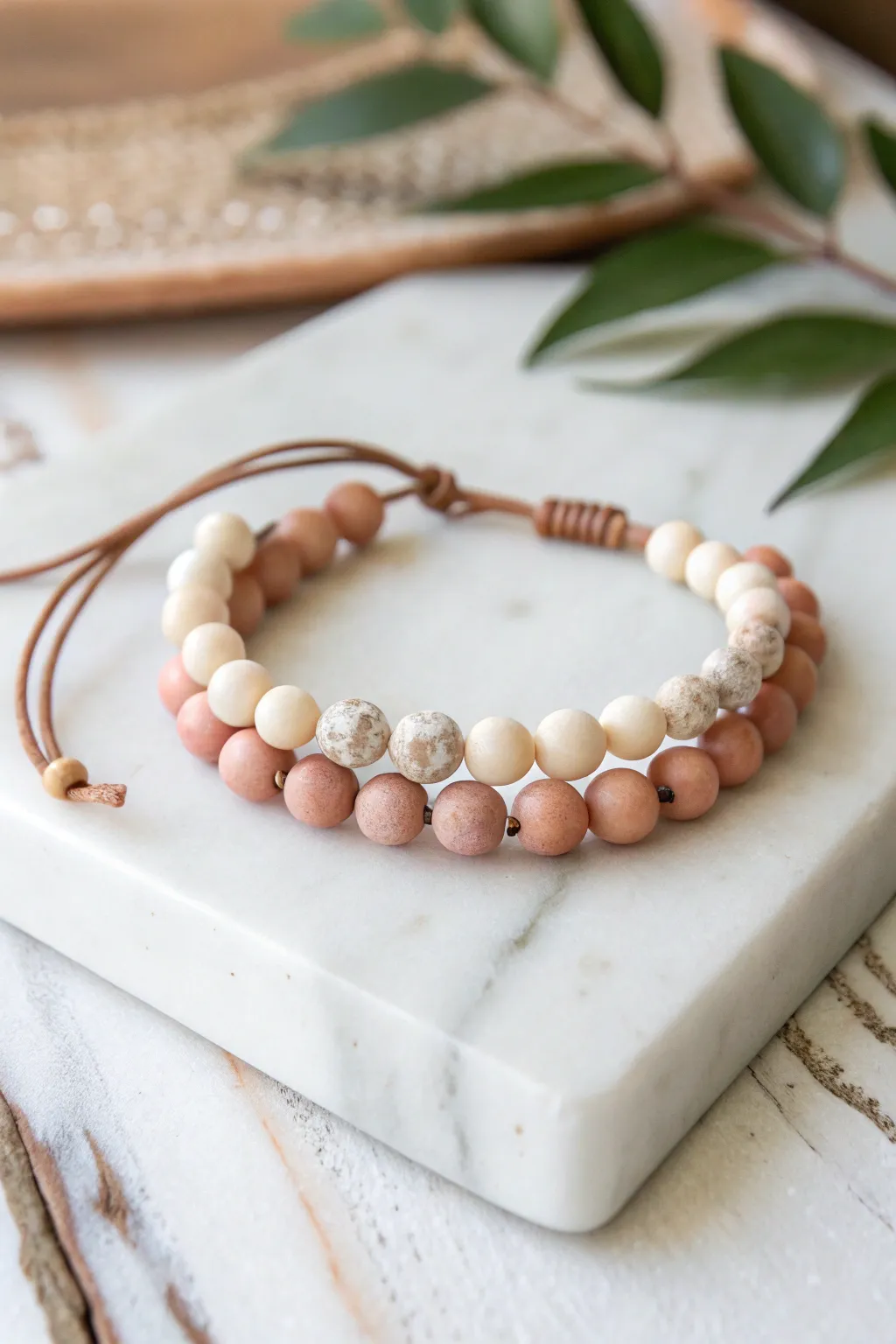 Embrace the beauty of simplicity with this chic clay bead bracelet.