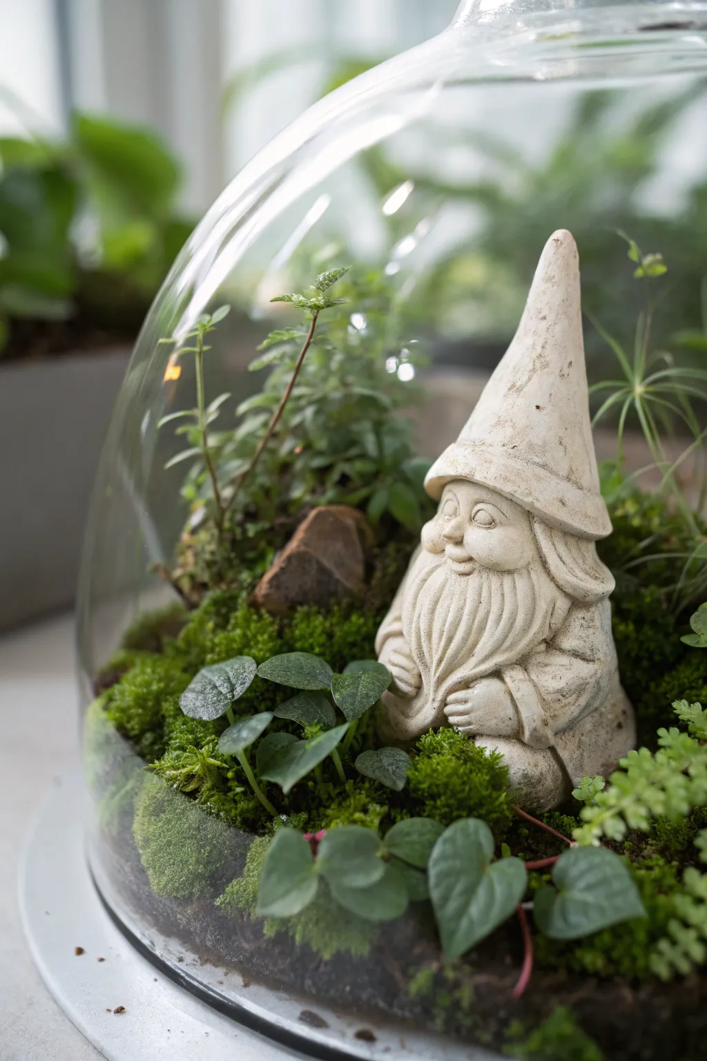 Discover the charm of handcrafted clay gnomes in your terrarium—a touch of whimsy and elegance in one.