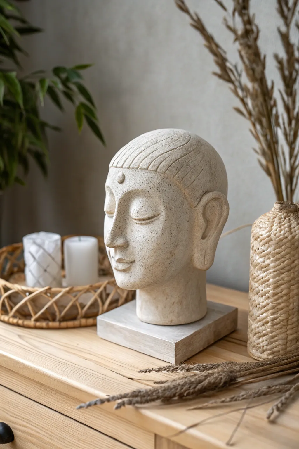 Embrace simplicity with this minimalist clay portrait, where Scandinavian elegance meets Bohemian charm.
