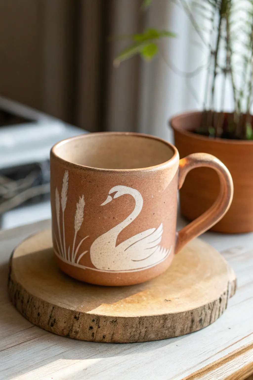 Sip sophistication with this elegant swan silhouette mug - a perfect blend of simplicity and natural beauty.