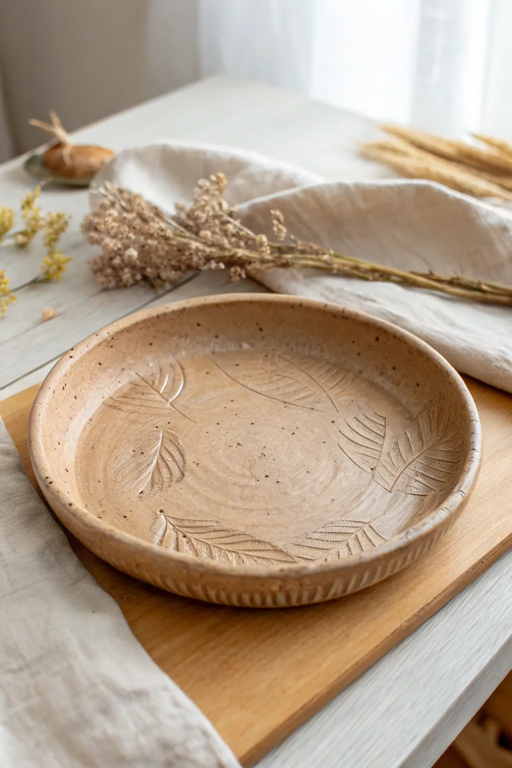 Embrace rustic charm with handcrafted clay plates that tell their own unique story.
