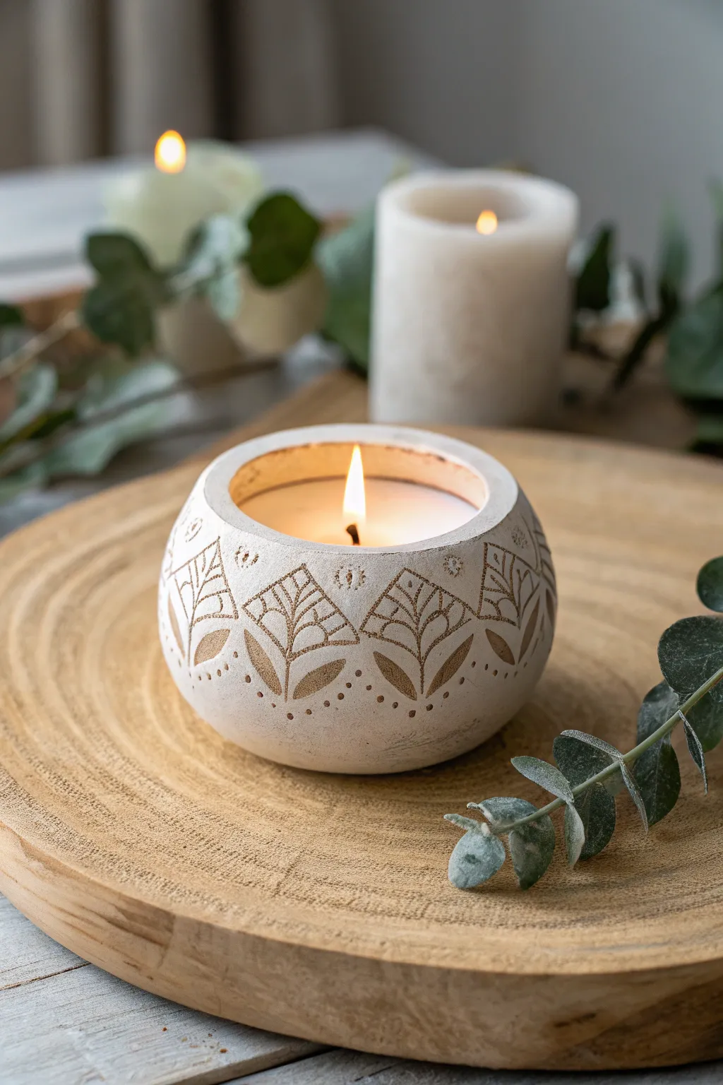 Illuminate your space with the simple elegance of handcrafted clay candle holders.