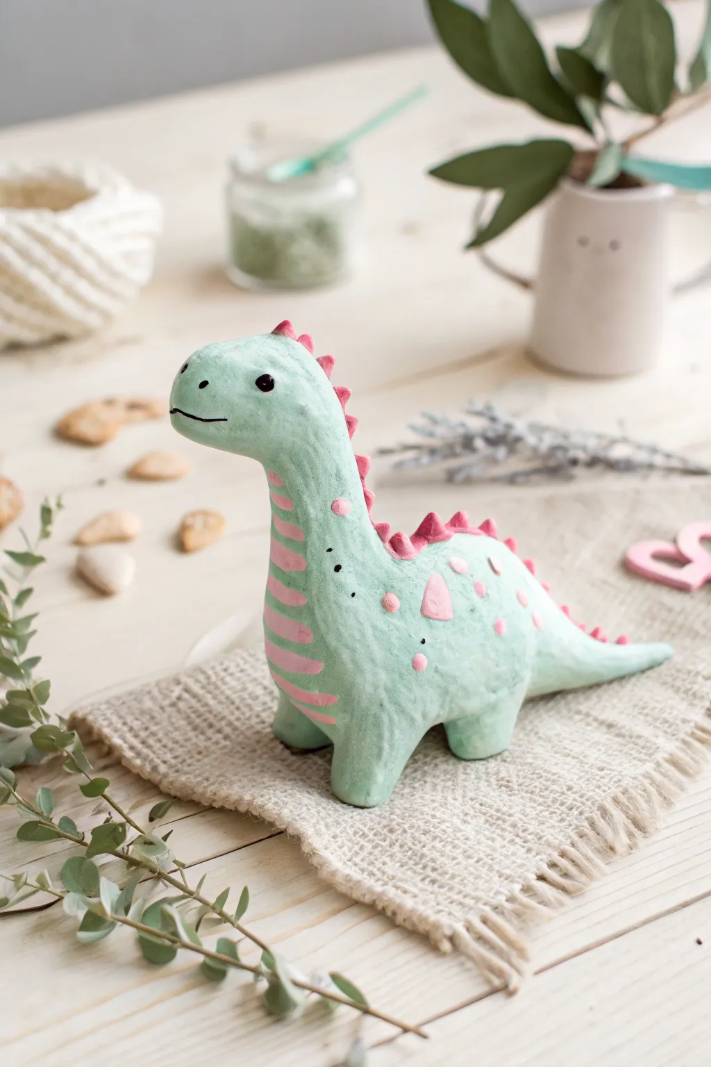 Unleash your creativity with these charming clay dinos, a perfect playmate for little adventurers!
