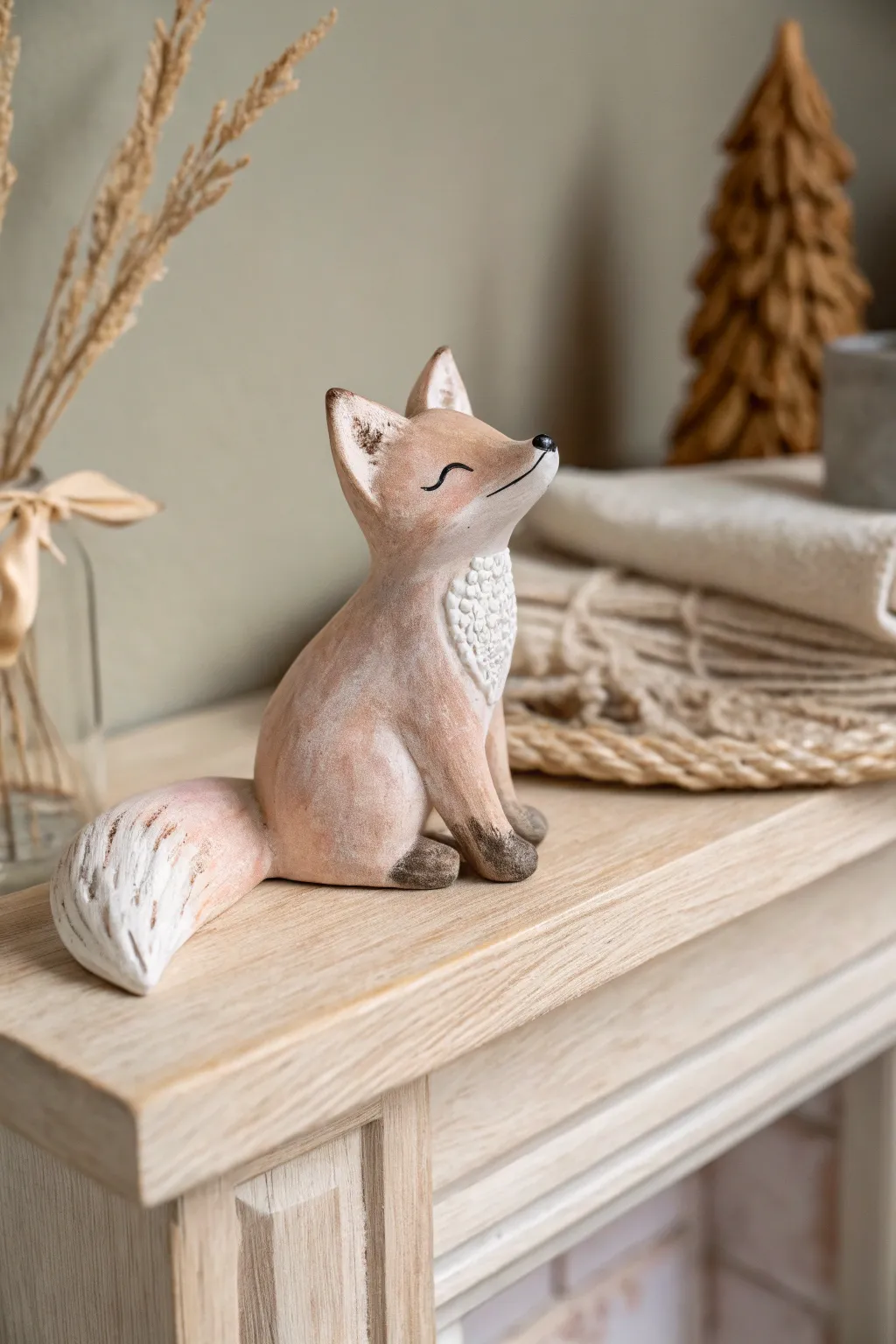 Embrace the charm of minimalism with this delightful clay fox that brings whimsy and warmth to your home decor.