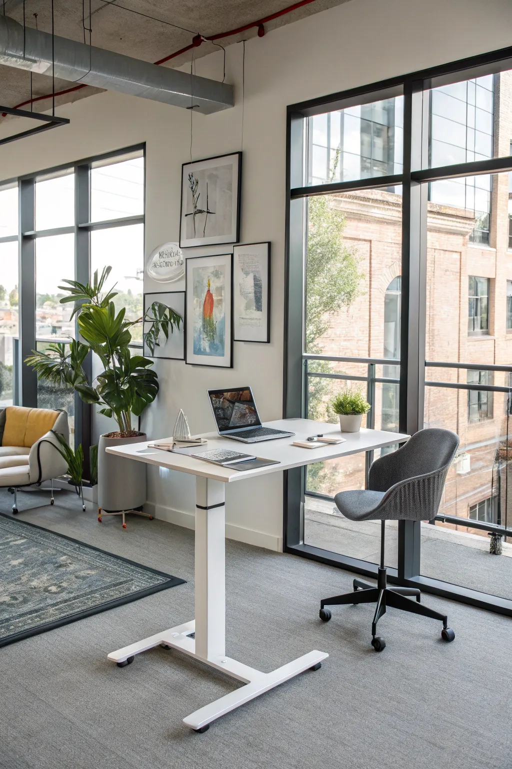 A standing desk promotes health and energy.