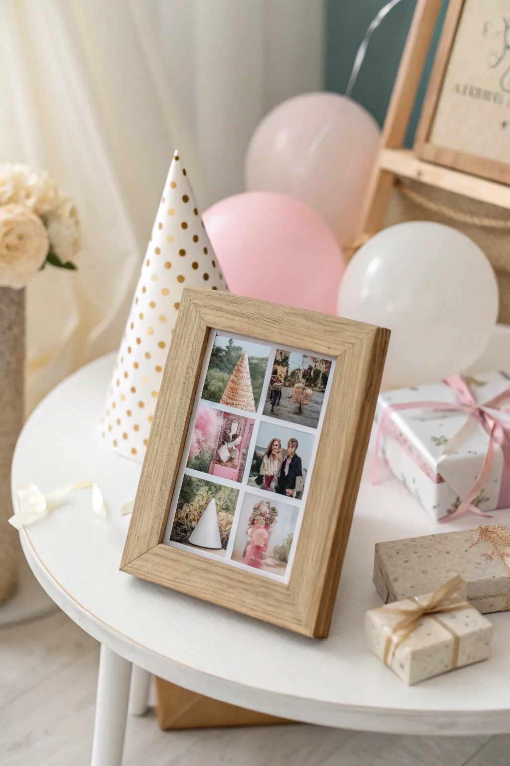Celebrate life's joyful moments with a handcrafted birthday photo collage that speaks of simplicity and natural beauty.