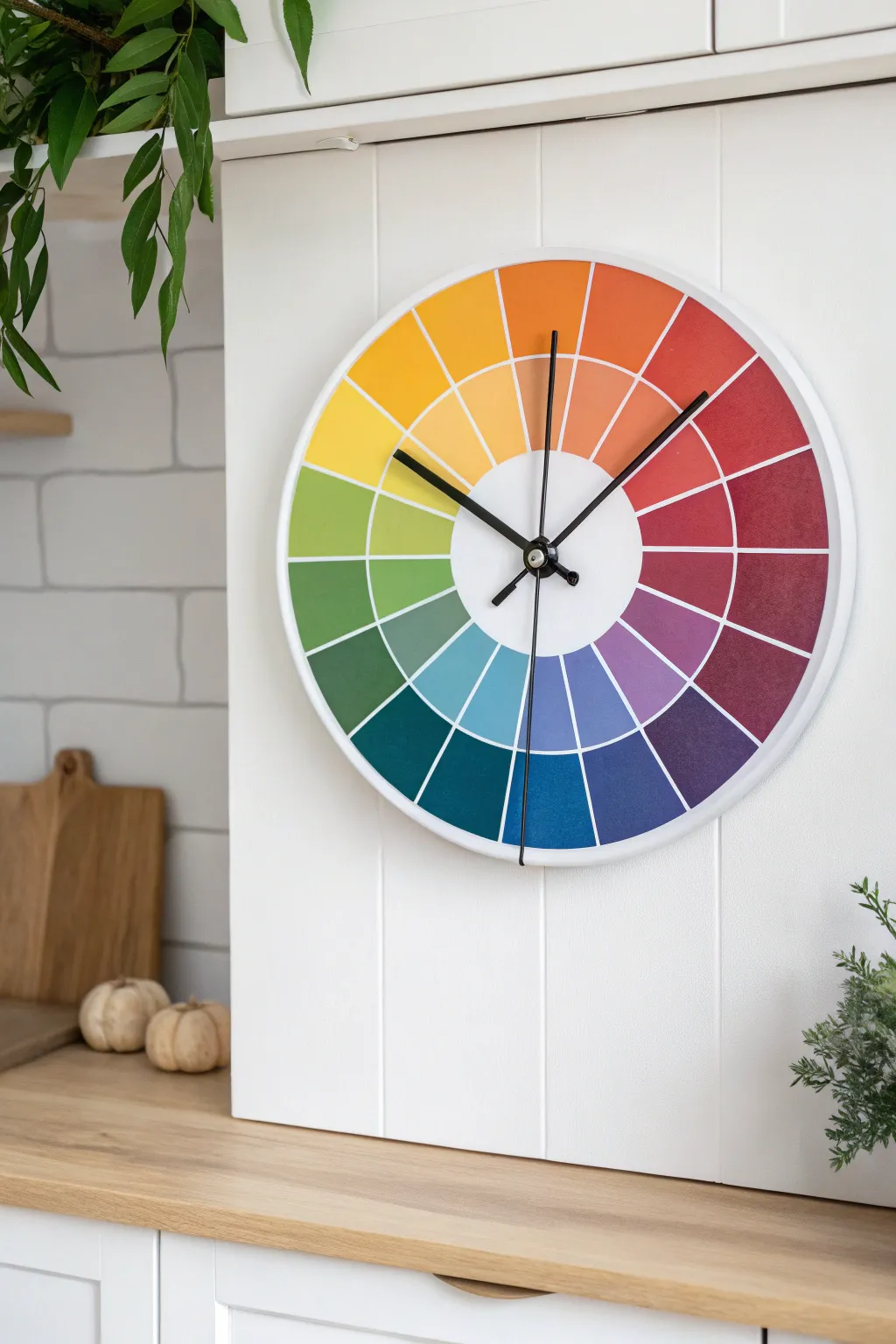 Transform timekeeping into an artful experience with a stunning color wheel clock—where minimalism meets vibrant creativity.
