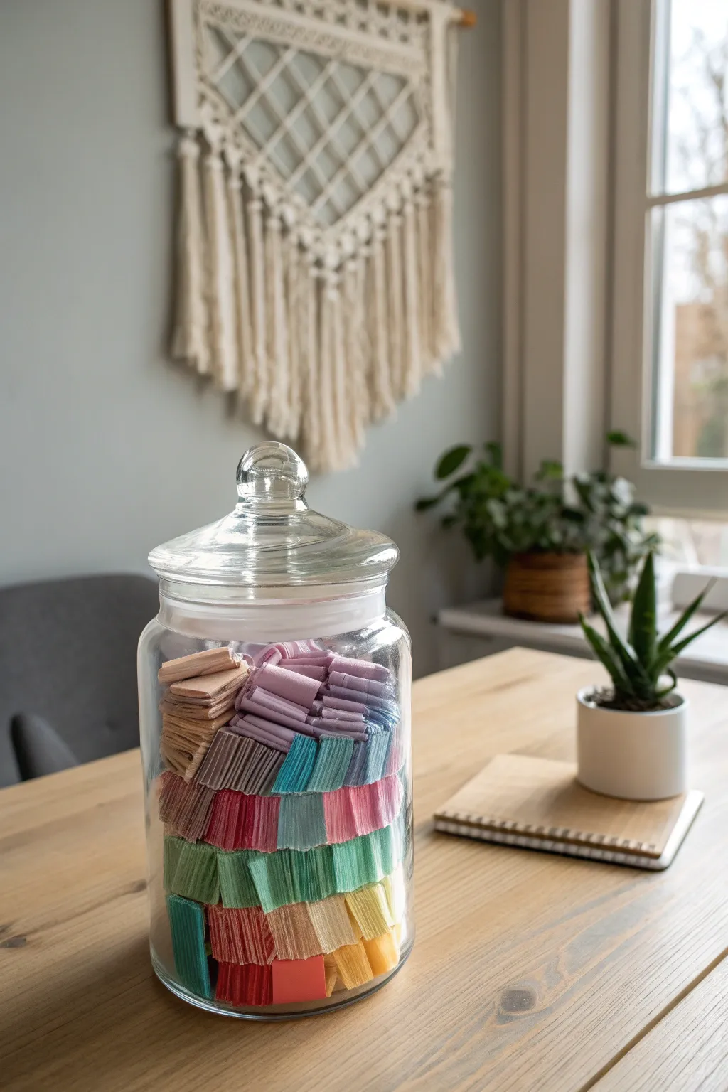 Organize and simplify with style: Discover the charm of a color-coded consequence jar.