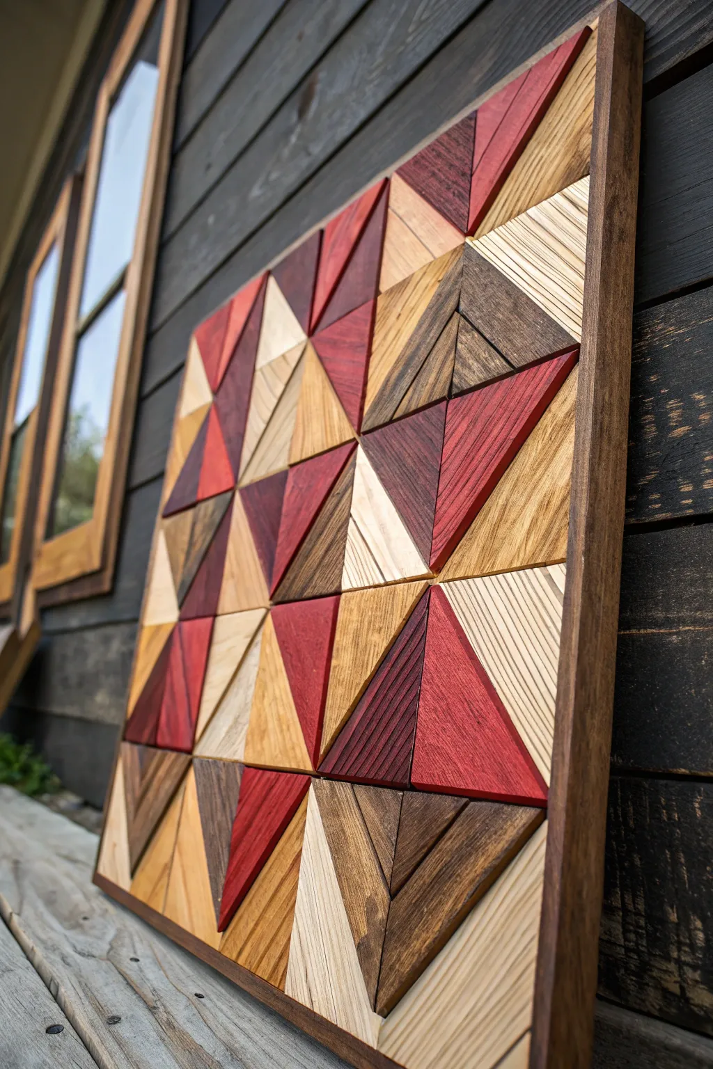Transform scrap wood into a masterpiece: Bold, colorful, and uniquely crafted wall art.