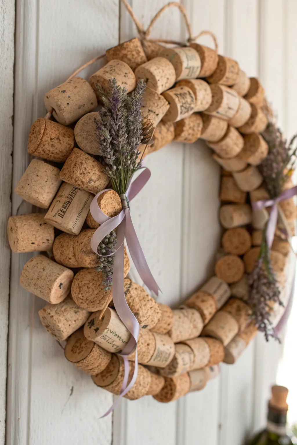 Celebrate life's moments with a handcrafted champagne cork wreath, where simplicity meets sophisticated charm.