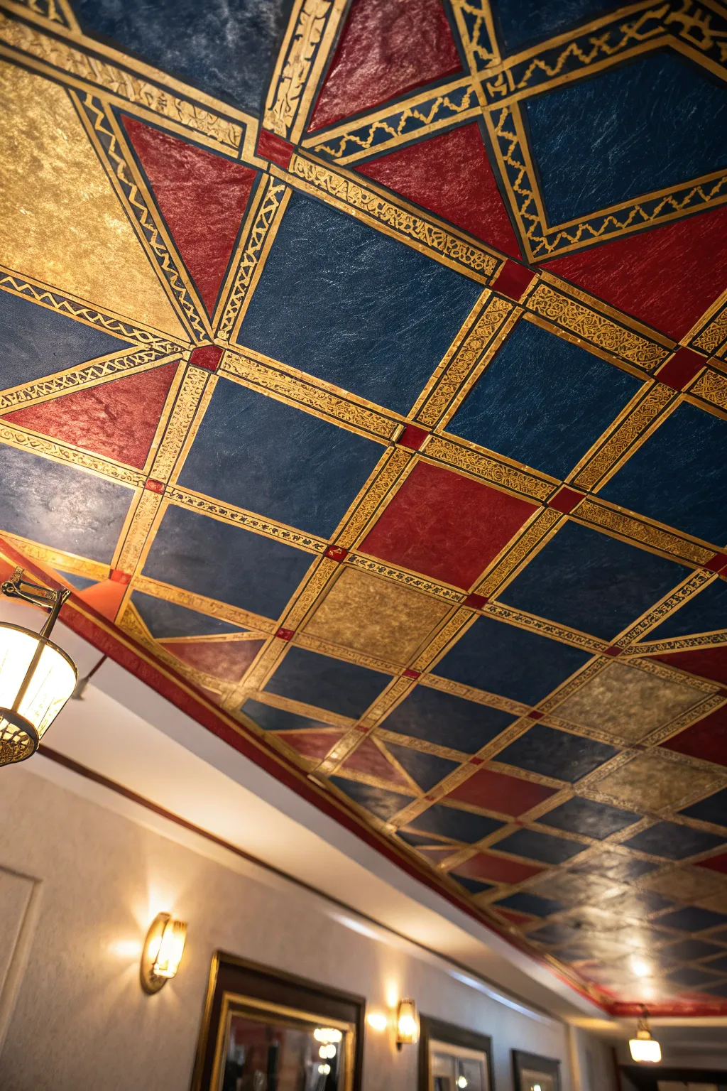 Transform your ceiling into a masterpiece with bold, patterned wallpaper. A touch of craftsmanship for the modern home.