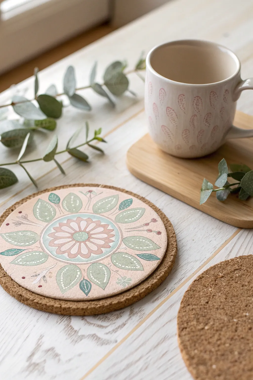 Add a personal touch to your table with handcrafted coasters that blend simplicity and style.
