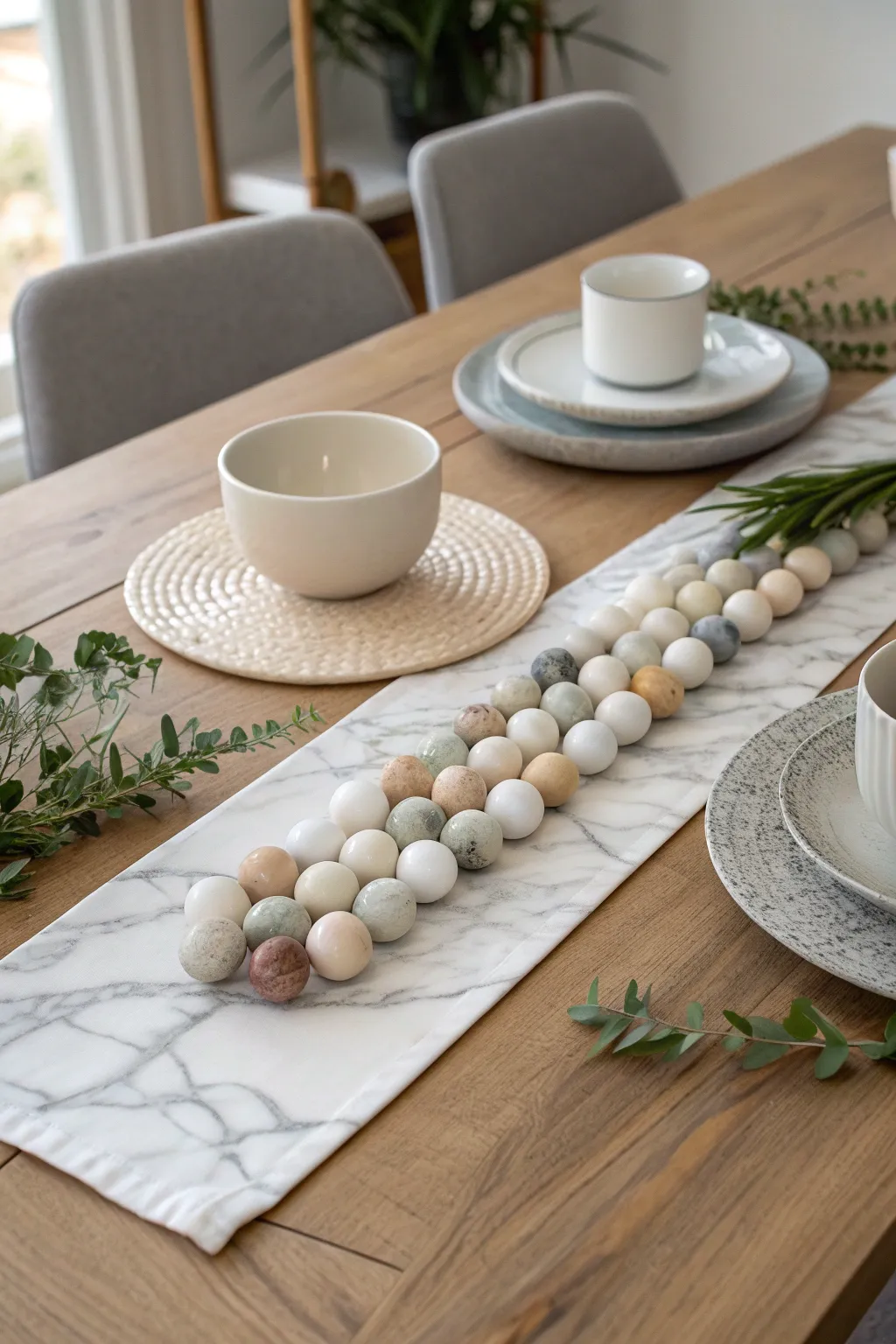 Elevate your dining experience with a handcrafted marble table runner, where simplicity meets elegance.