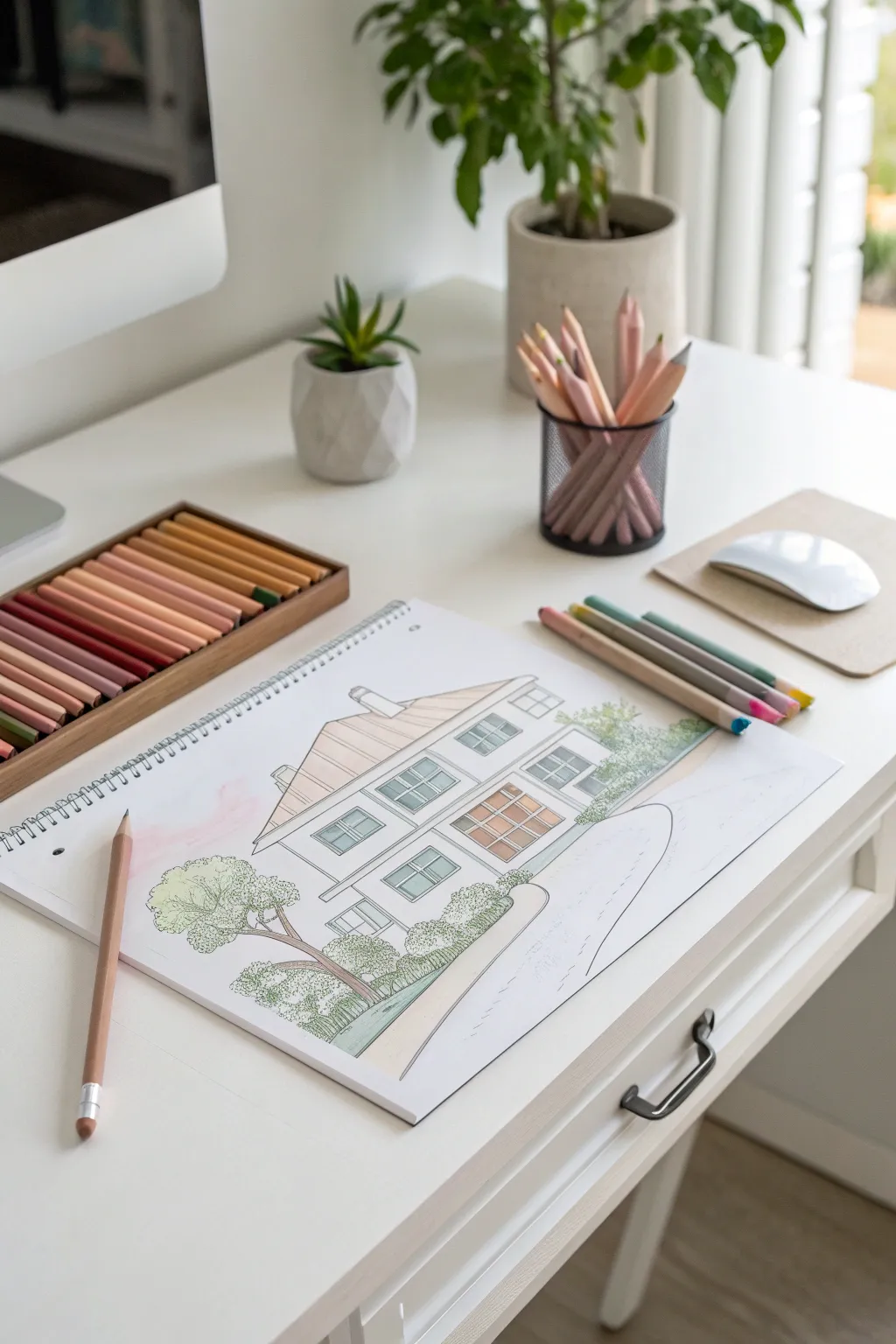 Visualize your dream home with the simplicity and charm of crayon art. #DreamHomeDesigns #MinimalistBoho