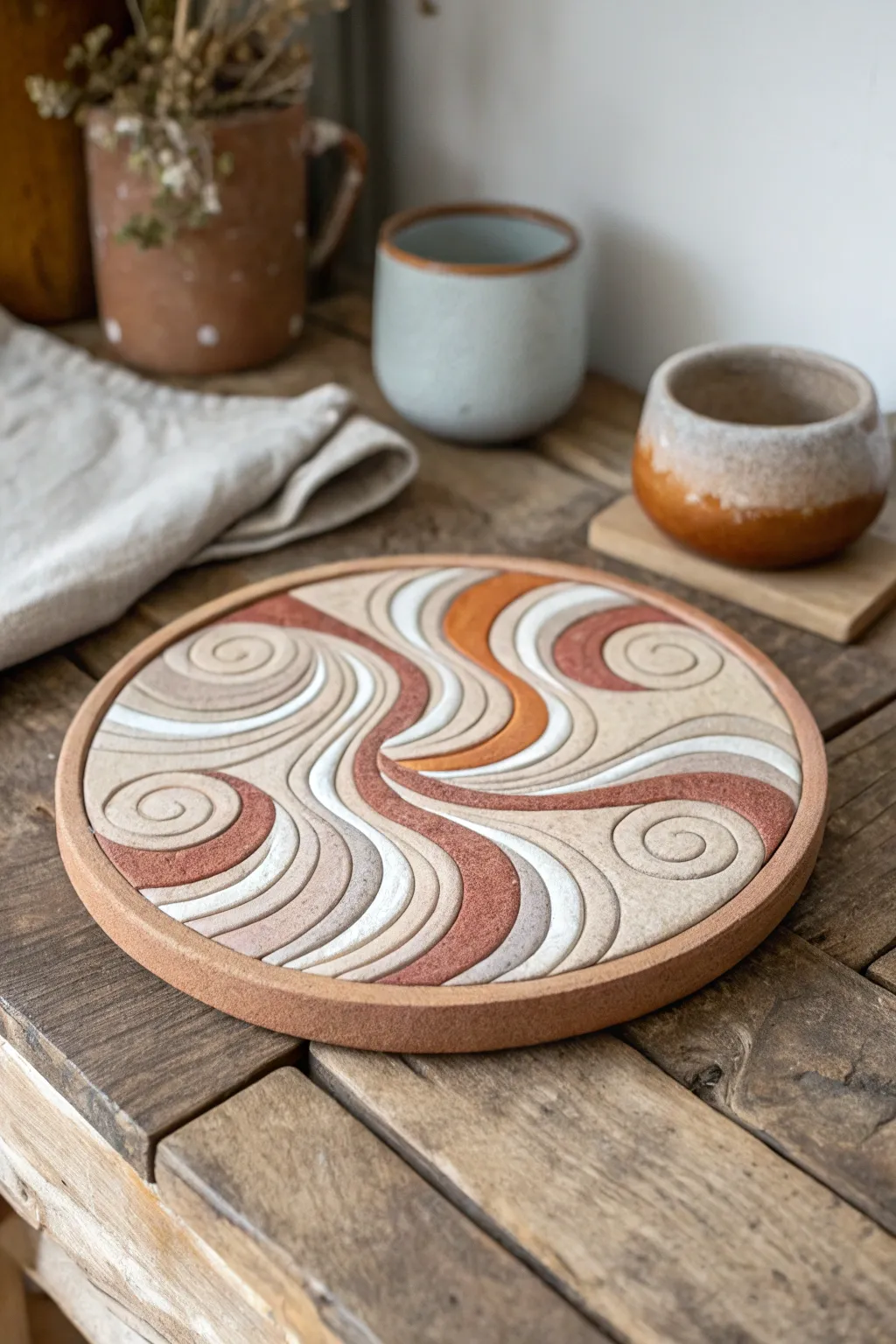 Elevate your table decor with a touch of abstract artistry.