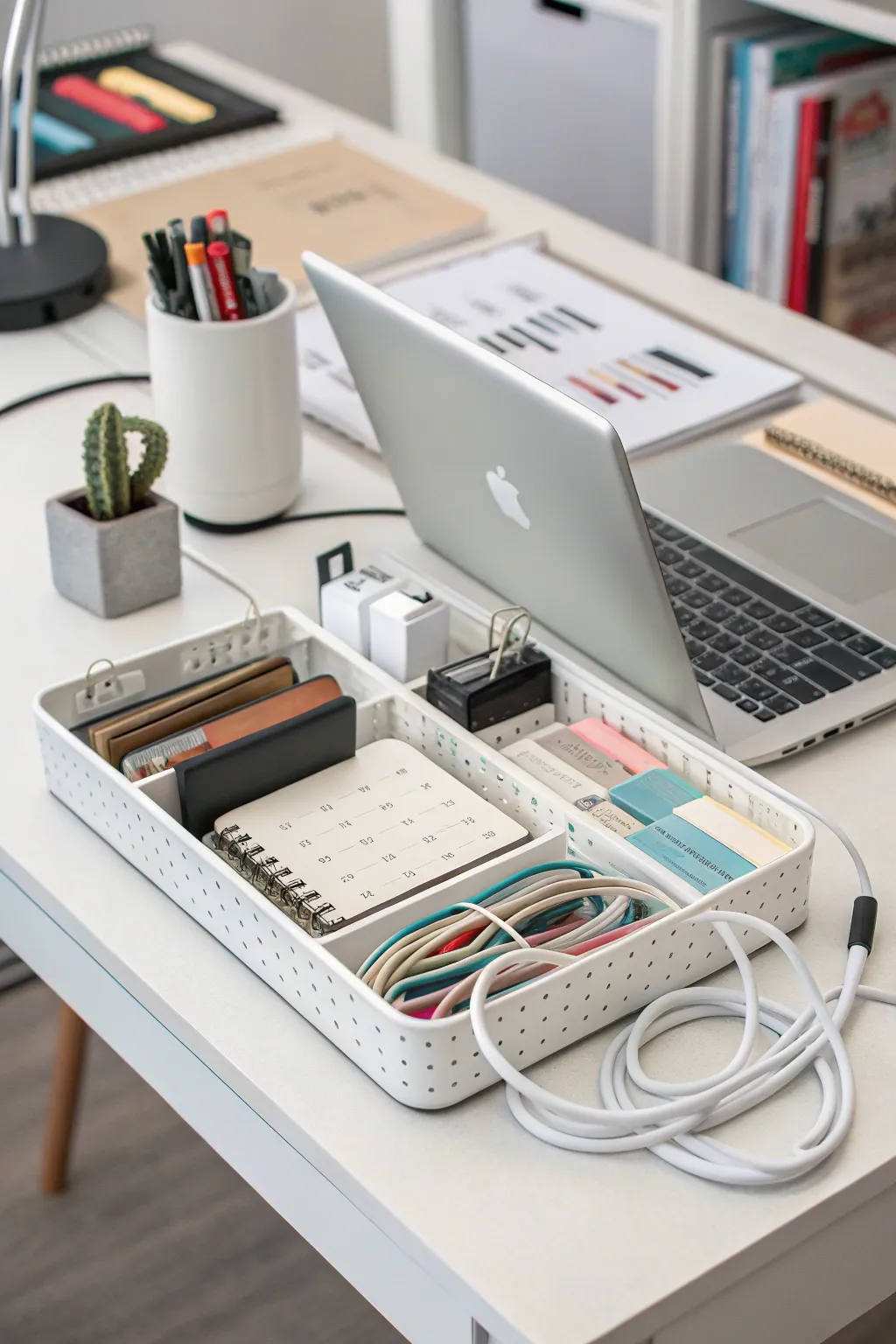 Keep your workspace tidy with effective cable management.