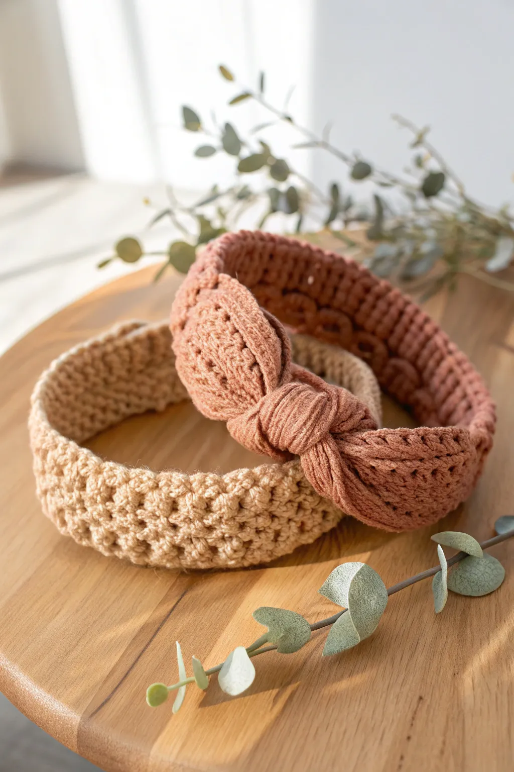 Embrace outdoor elegance with these handcrafted crochet couple's headbands. Perfect harmony in simplicity and style.