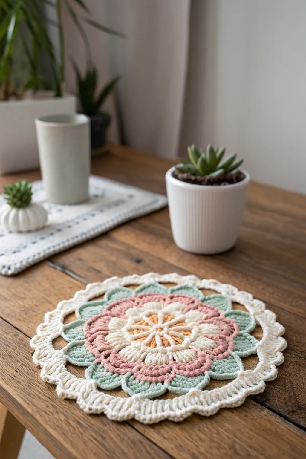 Add a touch of elegance to her table with handmade crochet coasters.