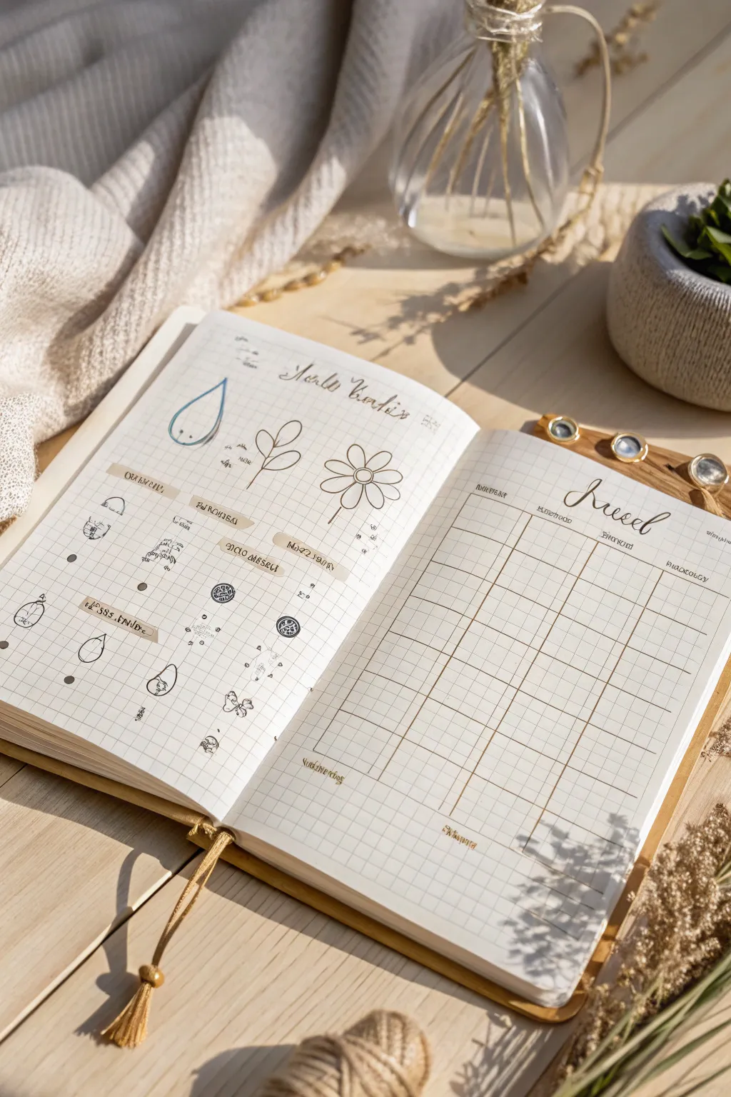 Stay accountable and stylish with this chic habit tracker. #MinimalistDiary #BohoVibes