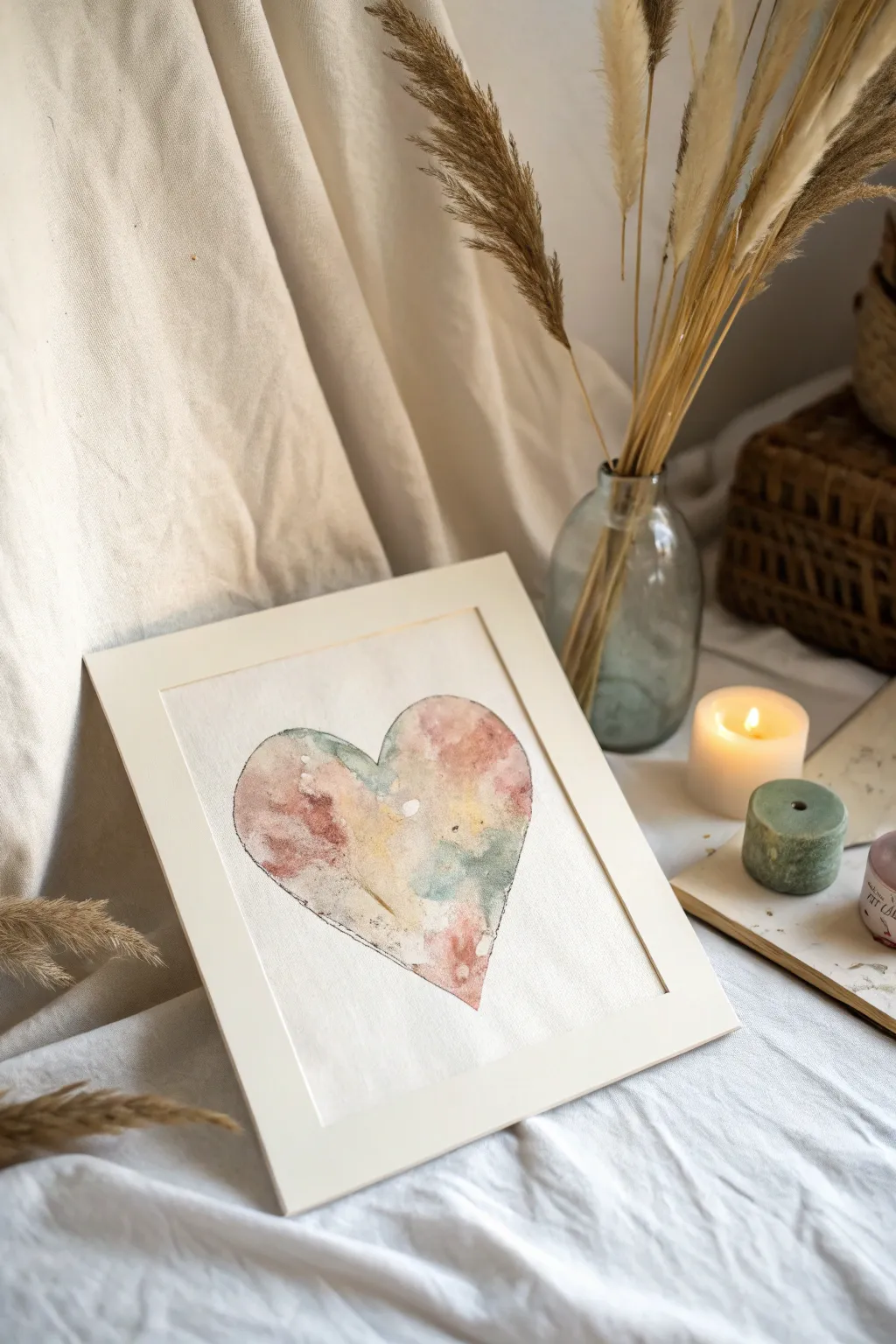 Evoke emotion with an abstract heart in a light beam — simplicity meets soul.