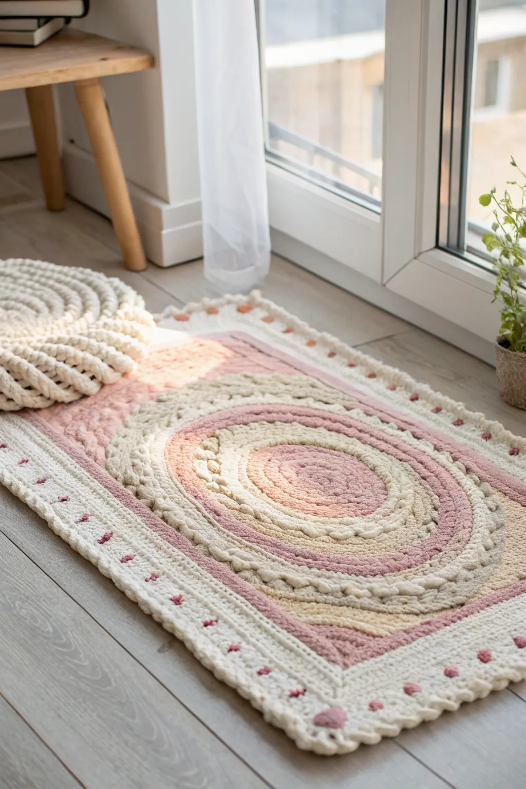 Add a touch of handmade charm to your space with this delightful DIY rug creation!