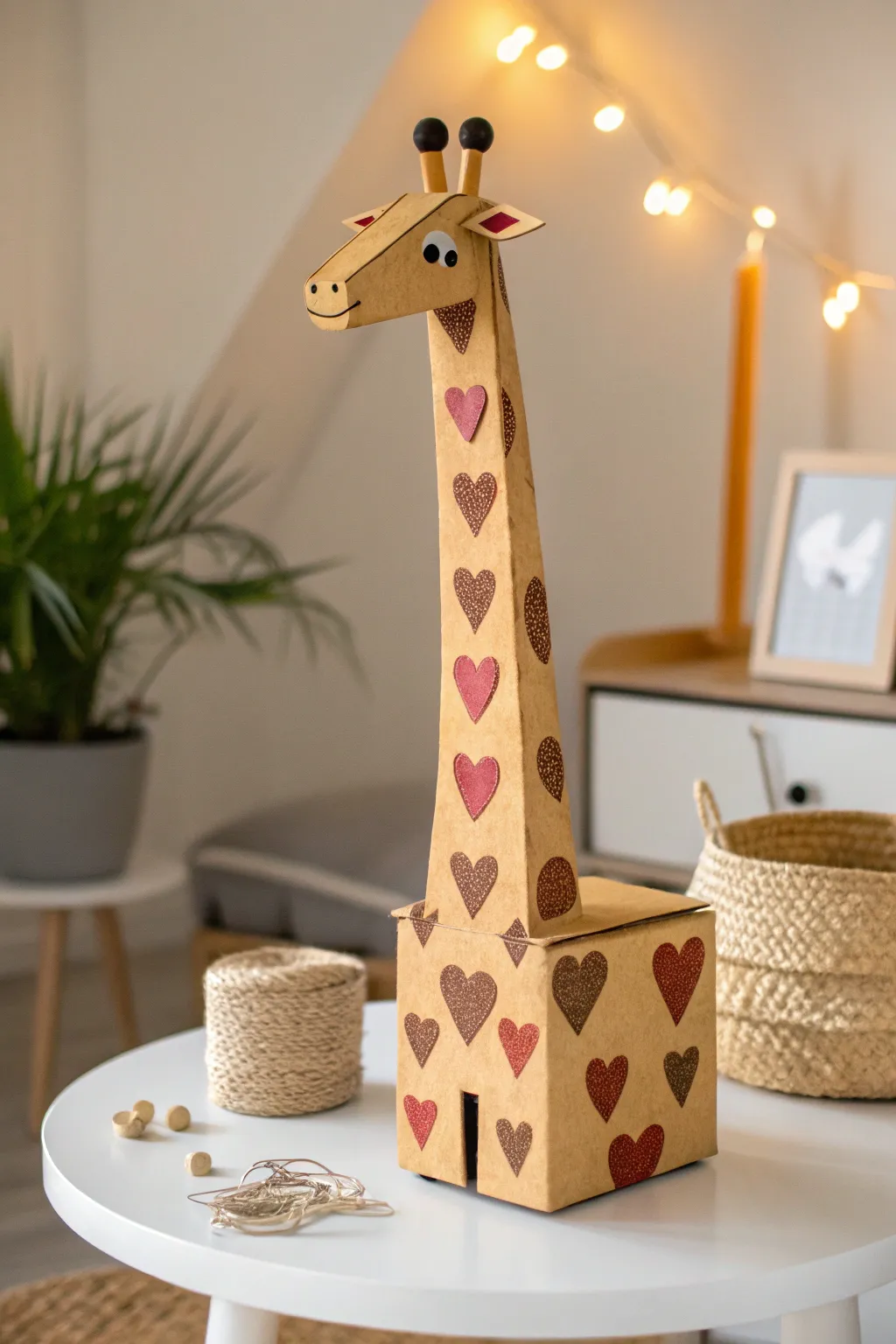 Reach new heights of creativity with this charming giraffe-themed Valentine's box!