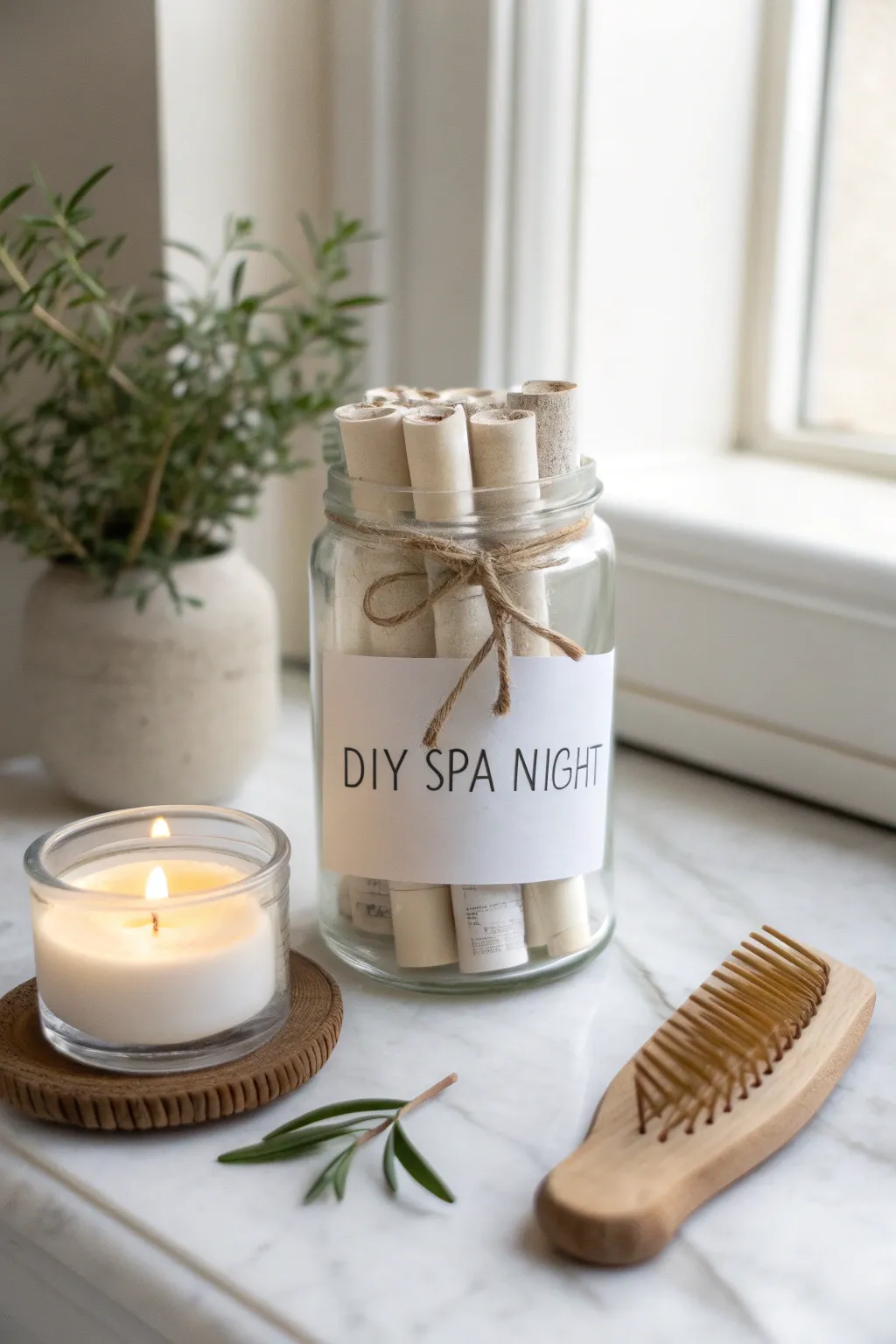 Transform your home into a serene retreat with our DIY Spa Night jar. Unwind, relax, and rejuvenate together. 🌿🕯️