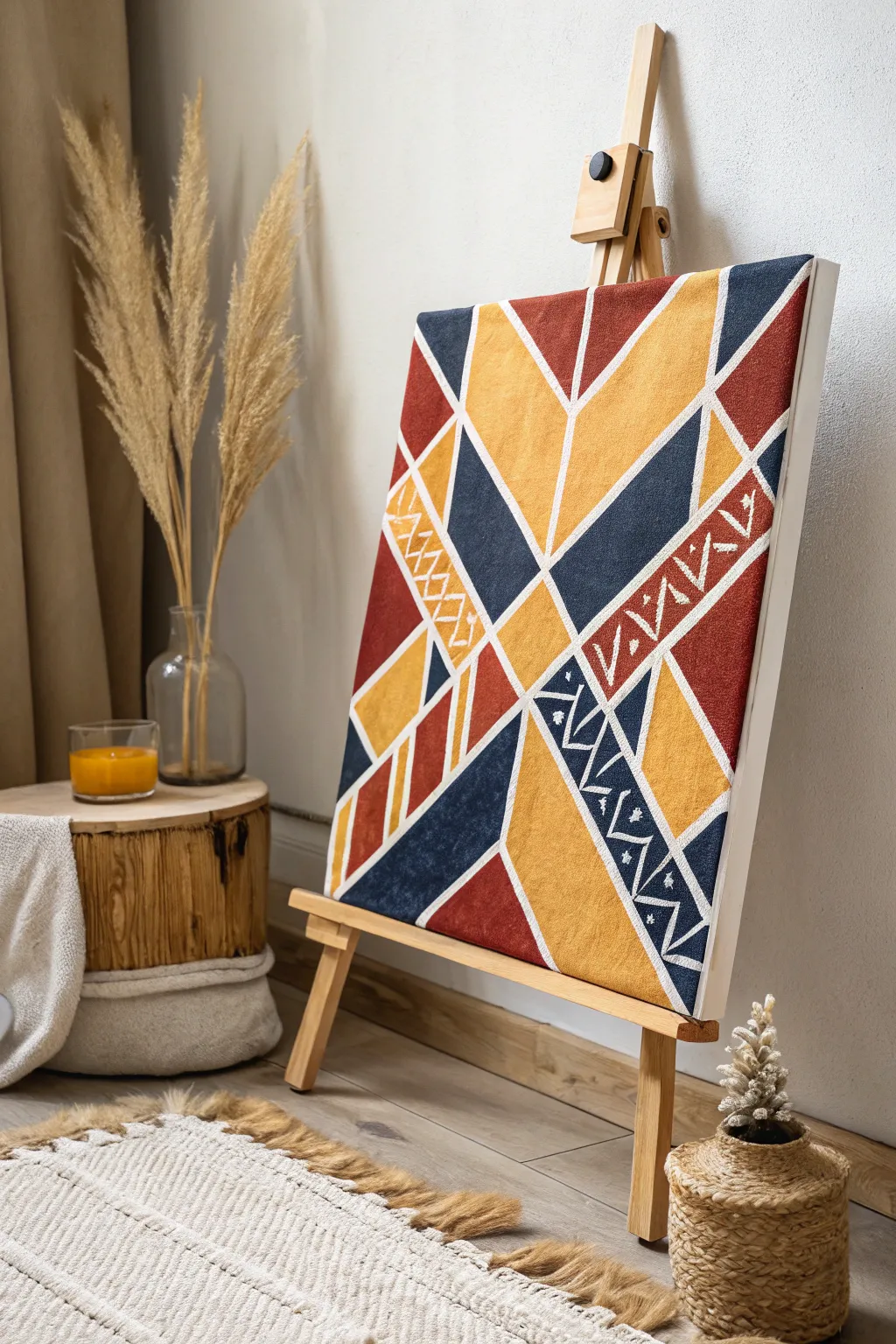 Transform your space with the bold elegance of geometric decoupage art—where modern flair meets timeless craftsmanship.
