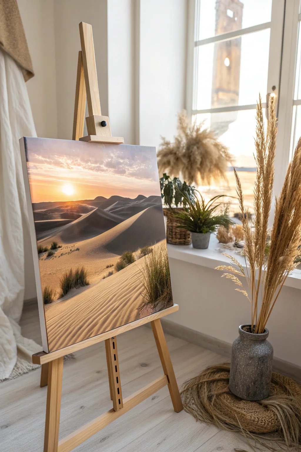 Discover the art of light and shadow in this minimalist desert masterpiece.