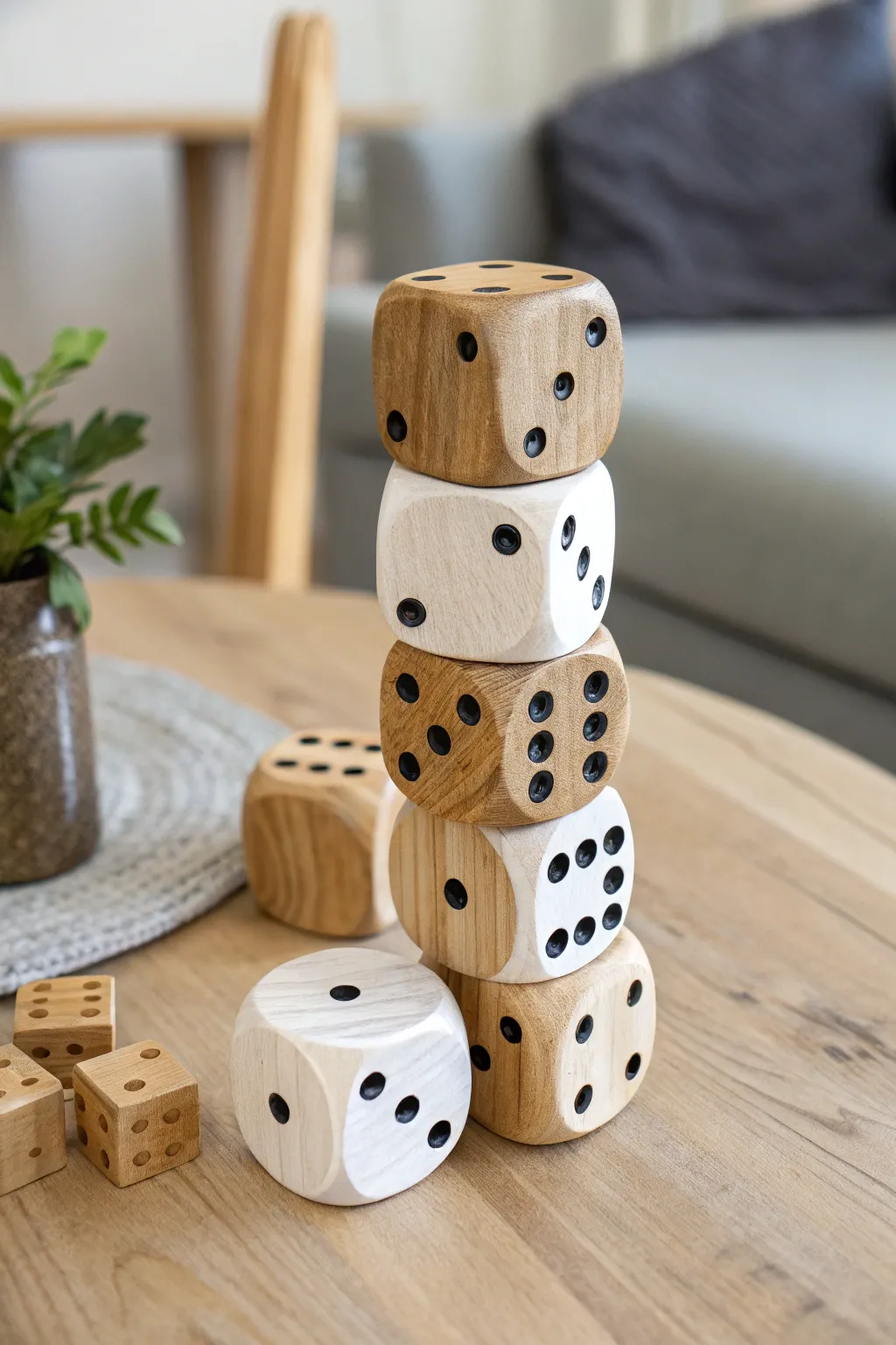 Transform your space with this captivating dice sculpture, where simplicity meets artistry.